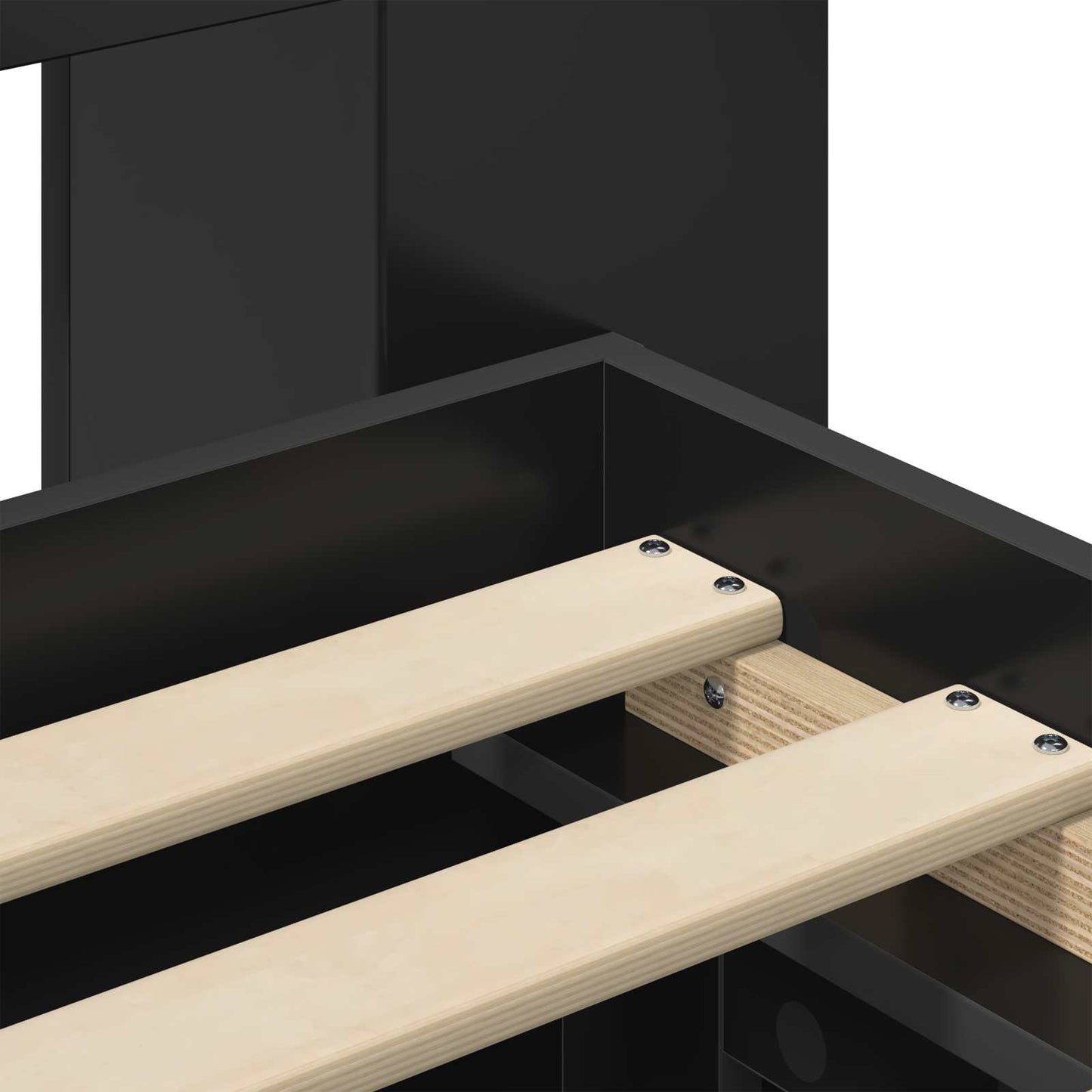 Sengeramme med oppbevaring Svart 90 x 190 cm Konstruert tre