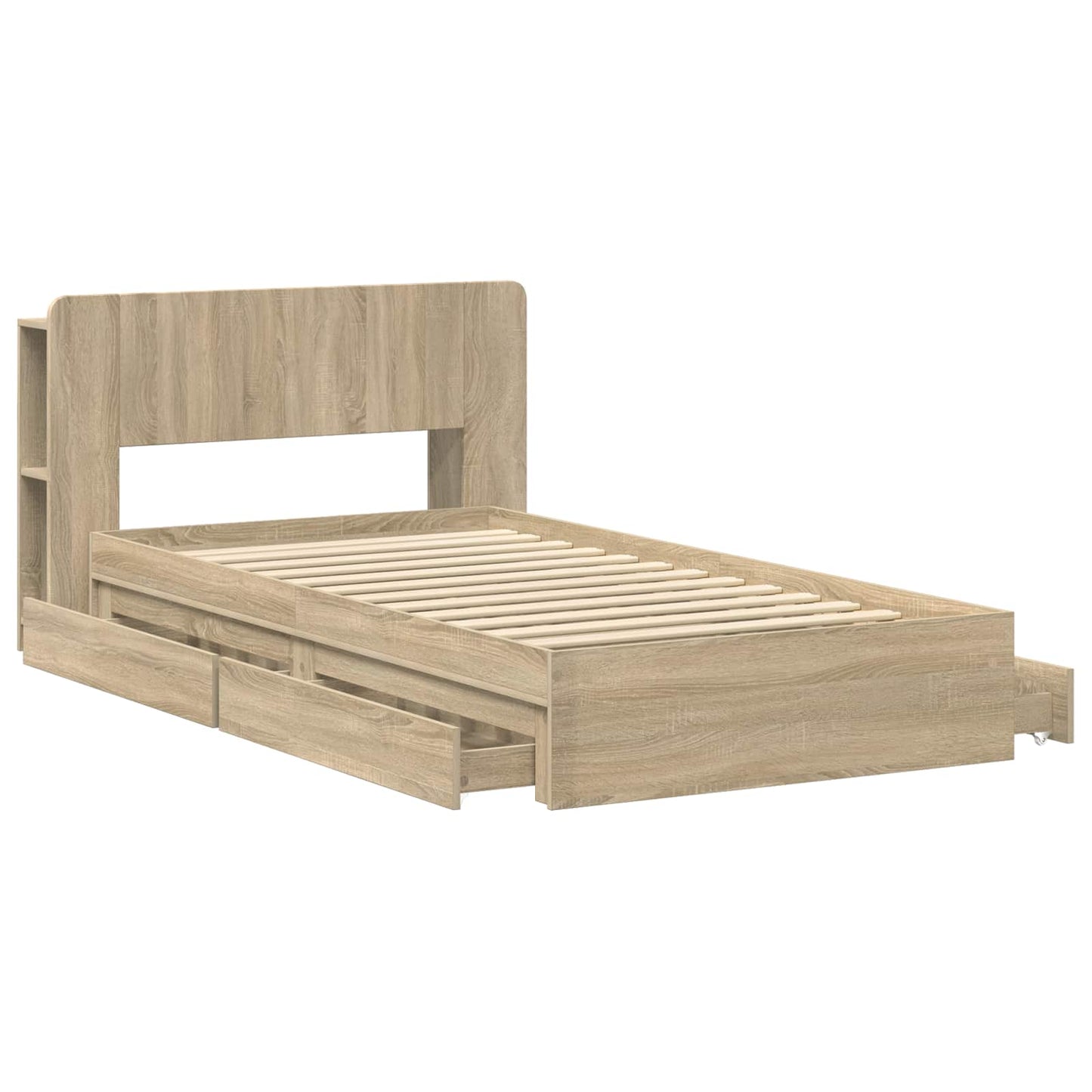 Sengeramme med oppbevaring med skuff Sonoma eik 90 x 190 cm