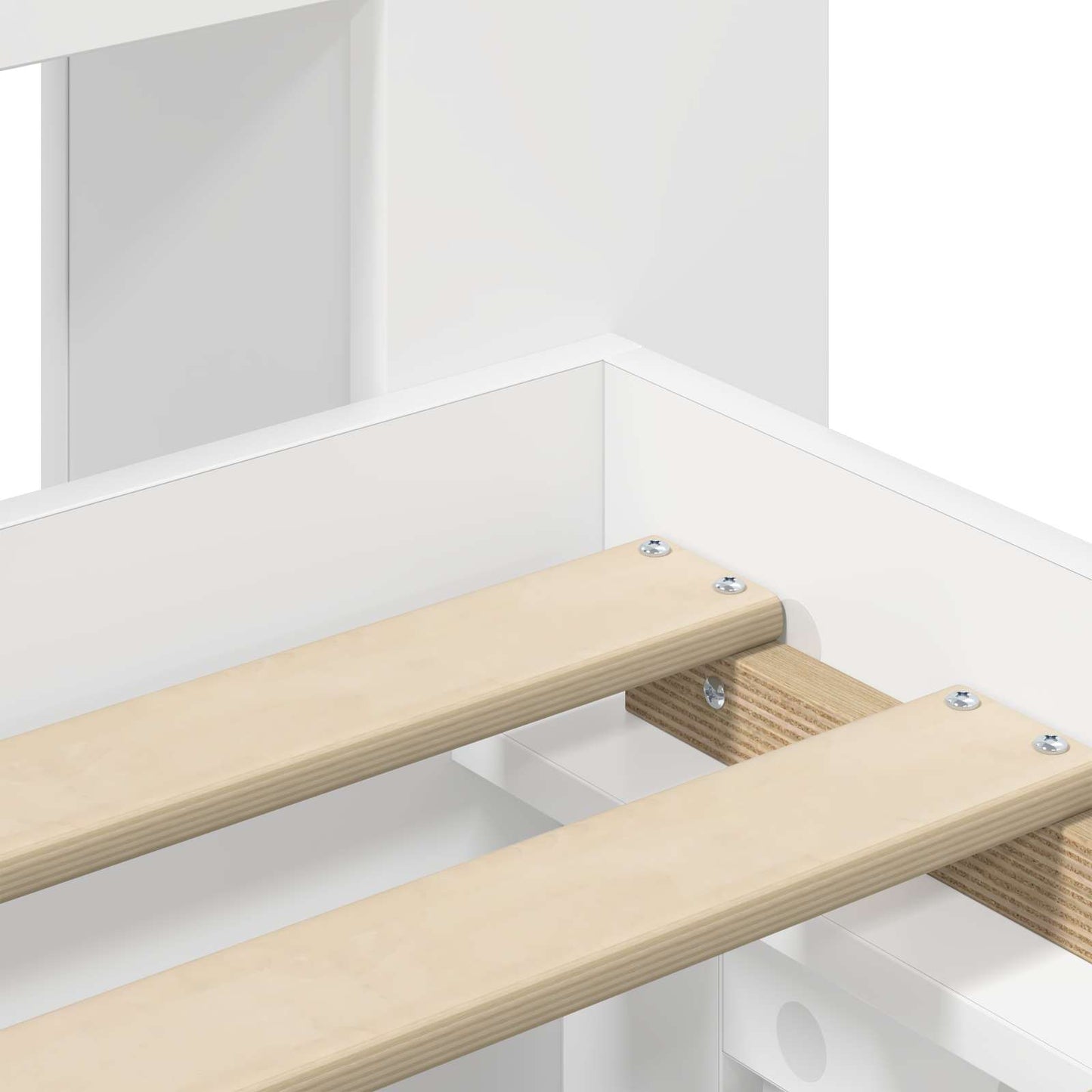 Sengeramme med oppbevaring Hvit 75 x 190 cm Konstruert tre