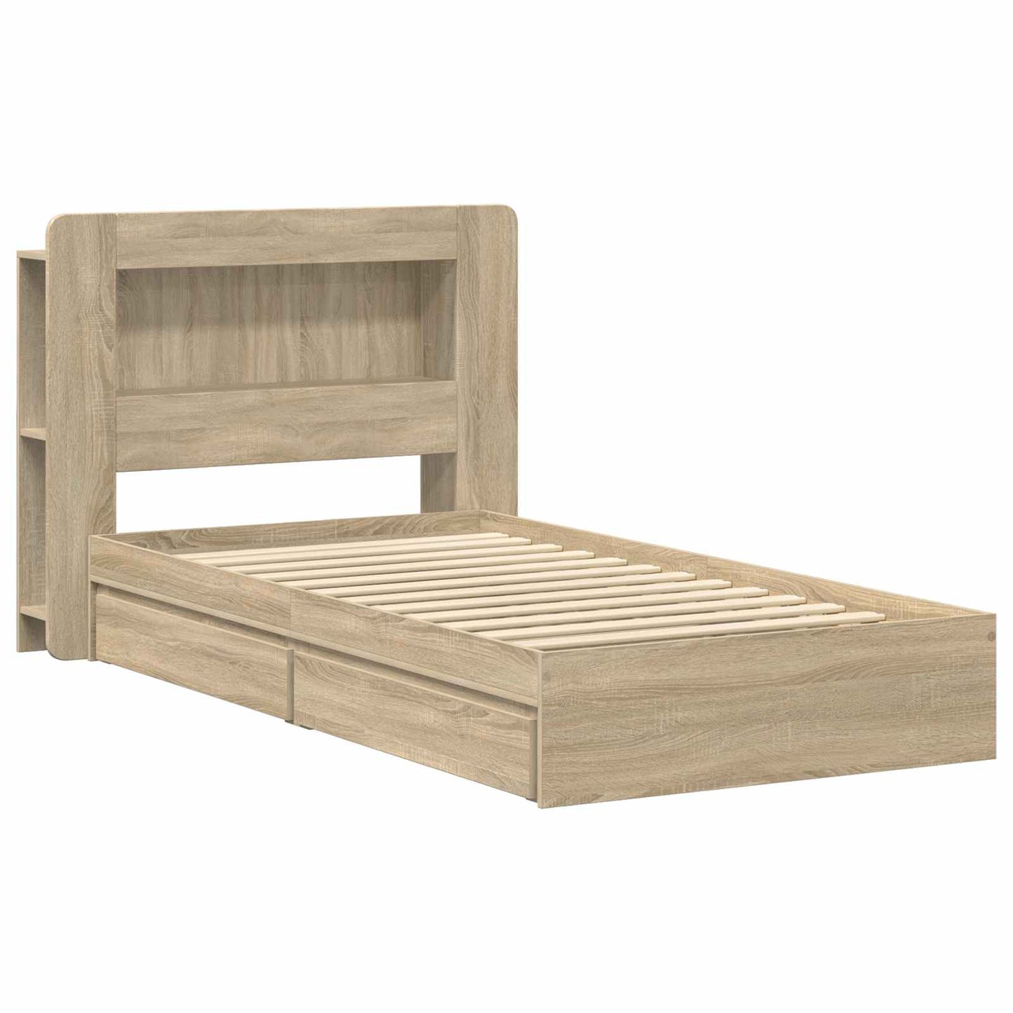 Sengeramme med oppbevaring med skuff Sonoma eik 100 x 200 cm