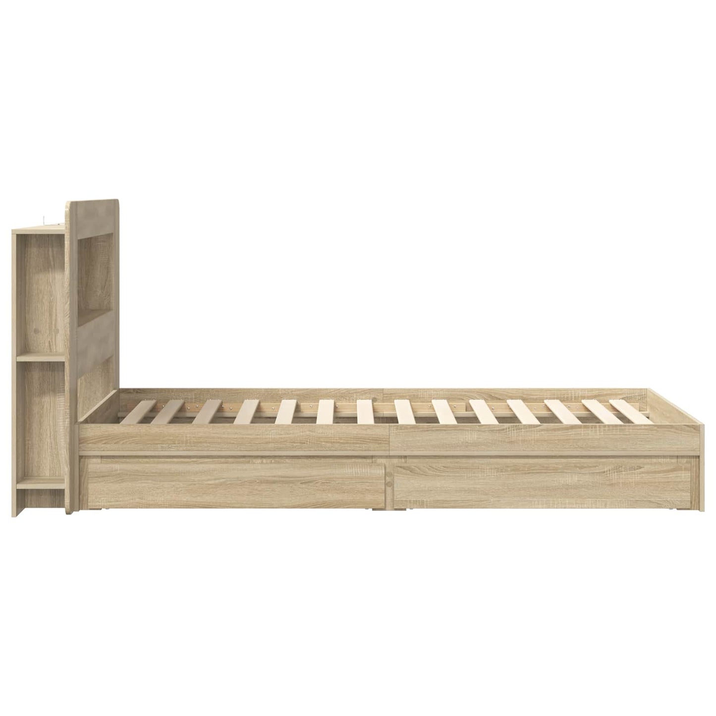 Sengeramme med oppbevaring med skuff Sonoma eik 100 x 200 cm
