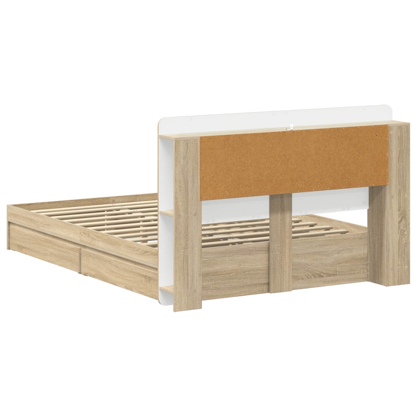 Sengeramme med oppbevaring med skuff Sonoma eik 150 x 200 cm