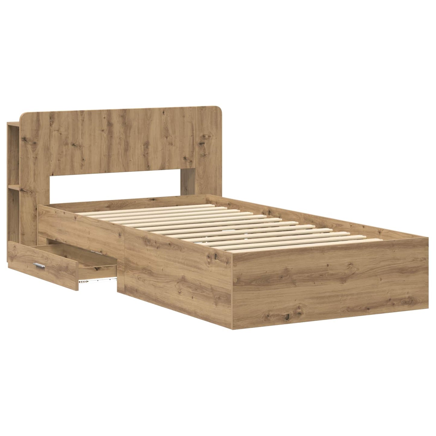 Sengeramme med oppbevaring Artisan eik 80 x 200 cm