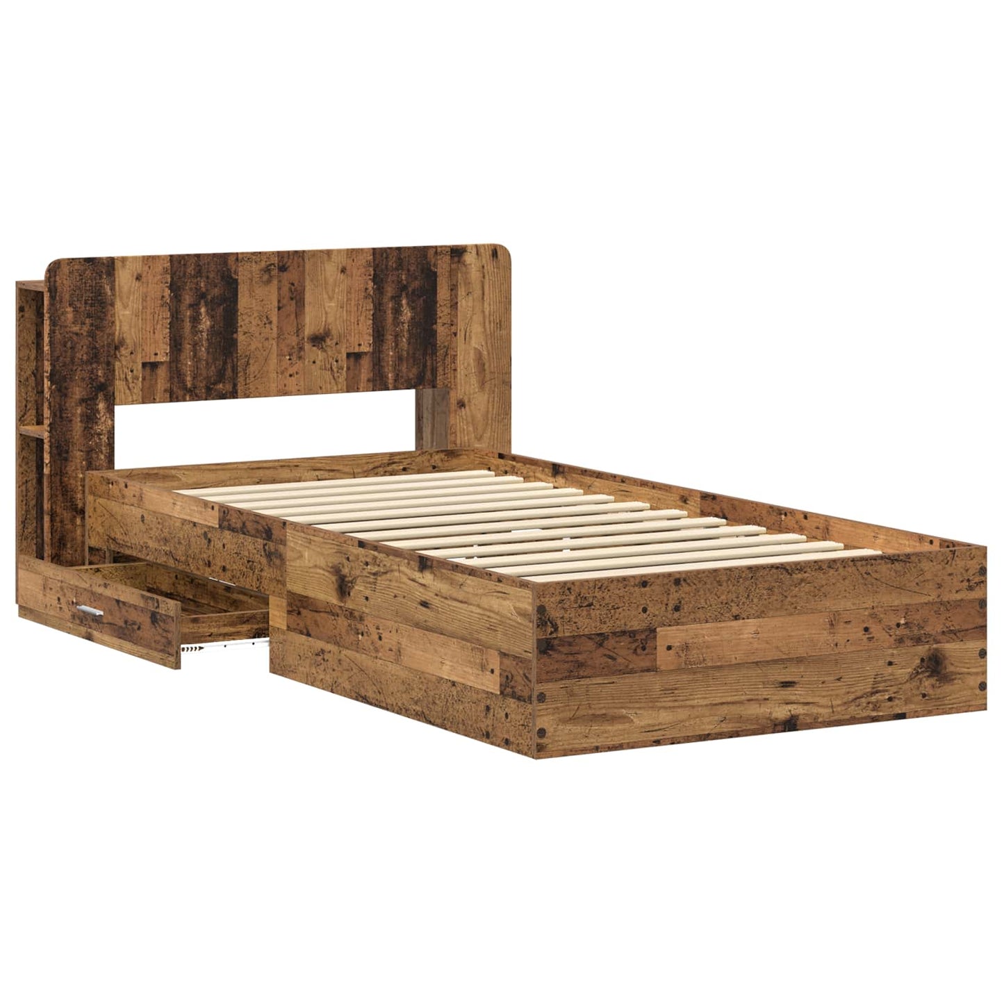 Sengeramme med oppbevaring Gammelt tre 80 x 200 cm