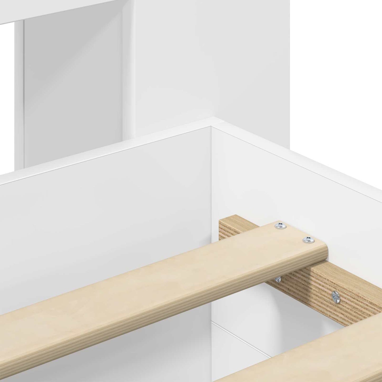 Sengeramme med oppbevaring Hvit 80 x 200 cm Konstruert tre