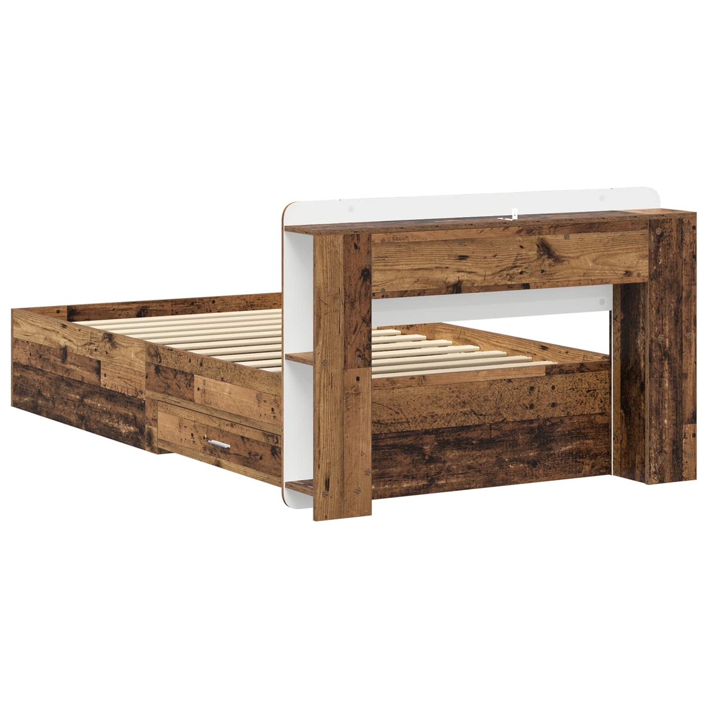 Sengeramme med oppbevaring Gammelt tre 100 x 200 cm