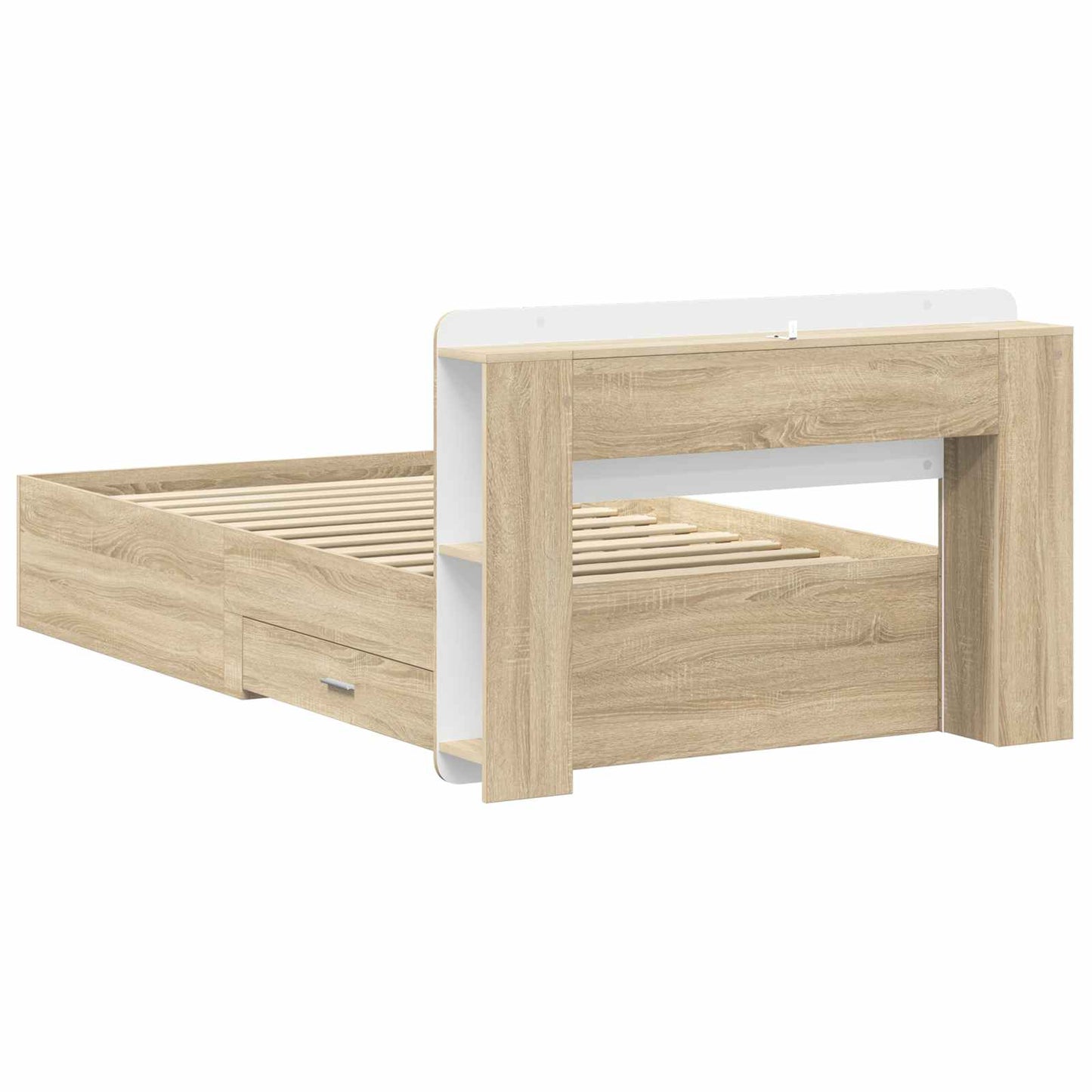 Sengeramme med oppbevaring Sonoma eik 100 x 200 cm