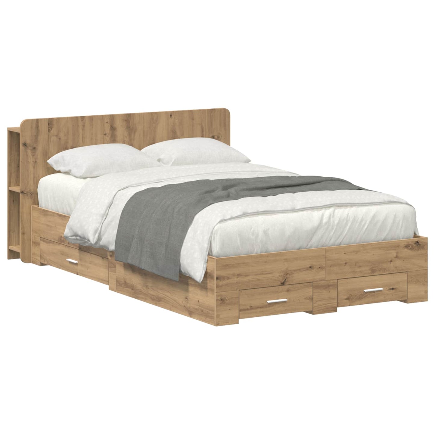 Sengeramme med oppbevaring Artisan eik 120 x 190 cm