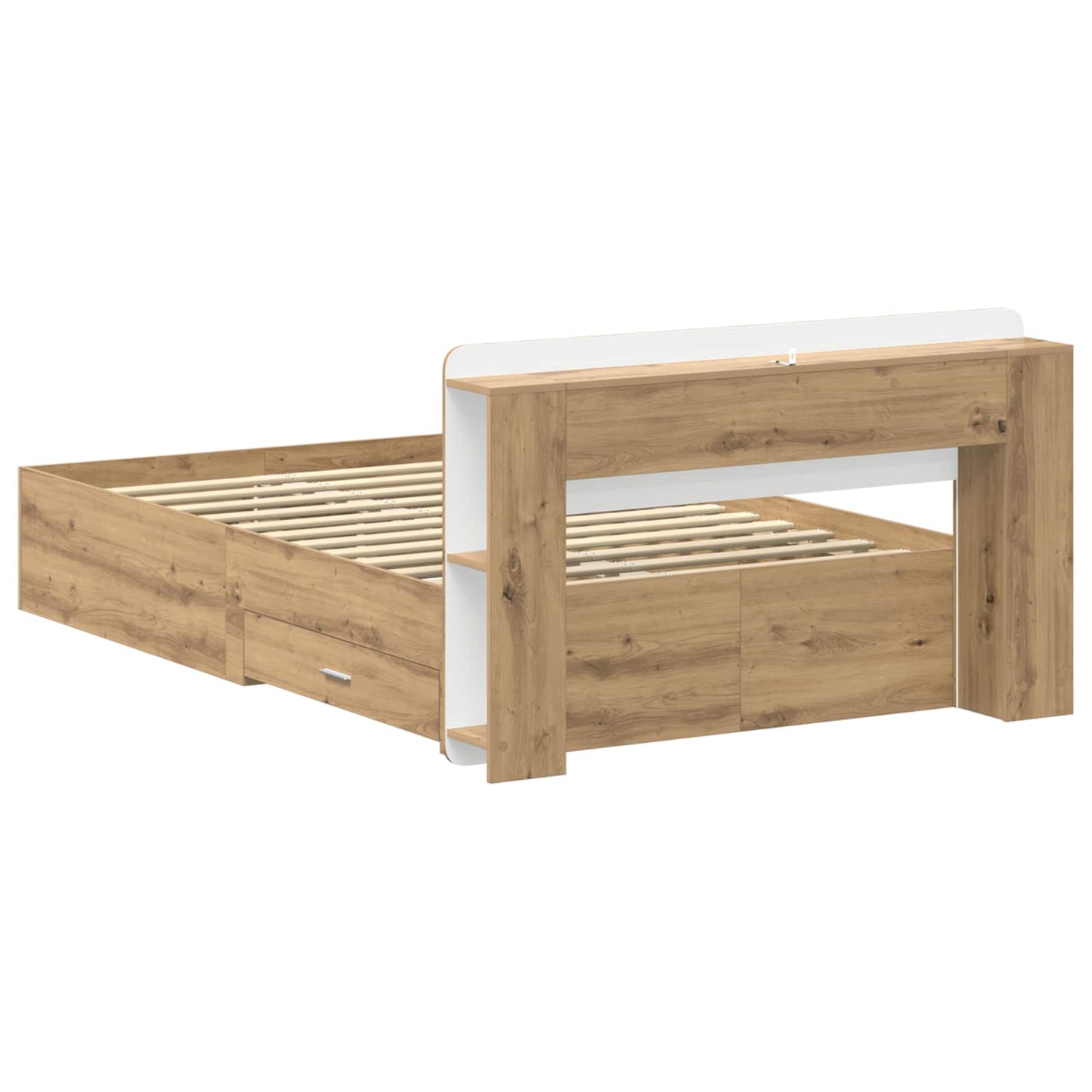 Sengeramme med oppbevaring Artisan eik 120 x 190 cm
