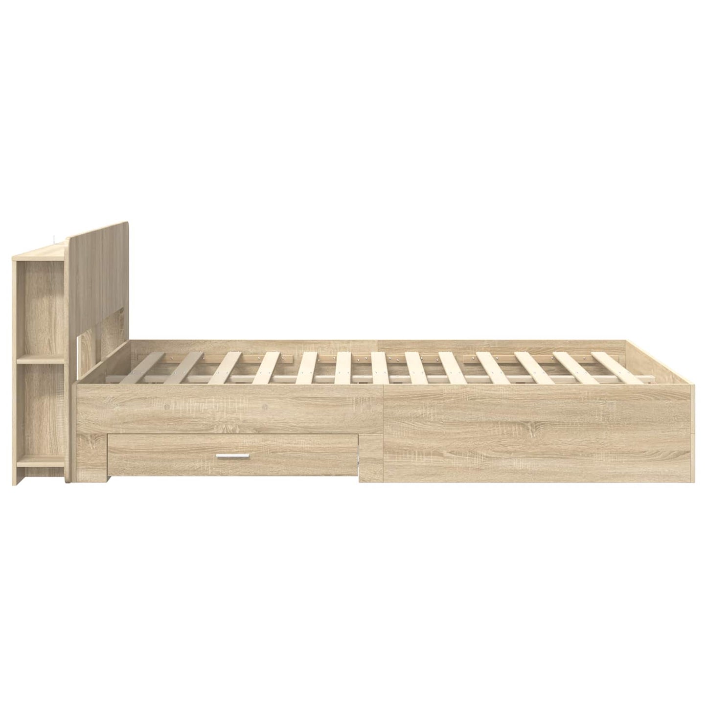 Sengeramme med oppbevaring Sonoma eik 150 x 200 cm
