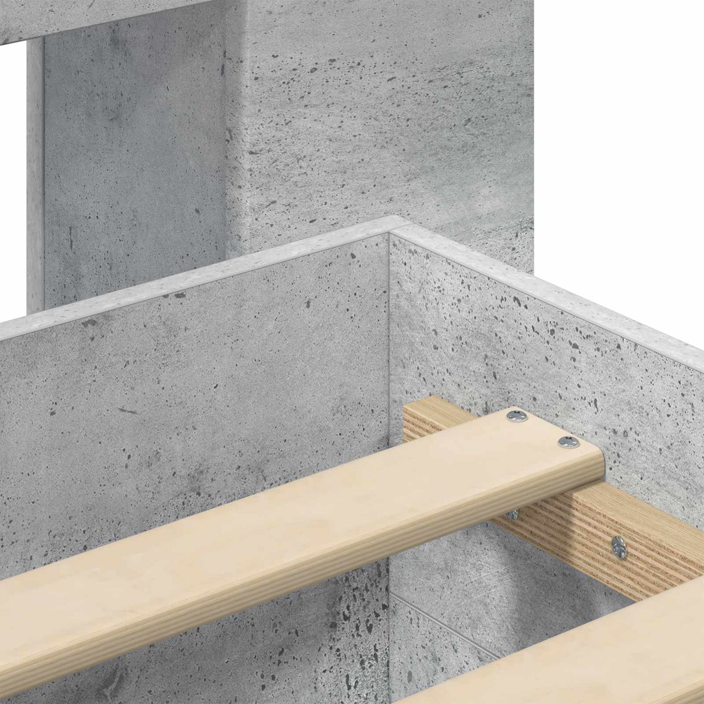 Sengeramme med oppbevaring Betonggrå 200 x 200 cm