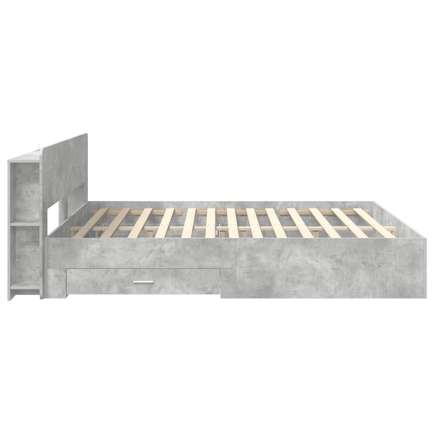 Sengeramme med oppbevaring Betonggrå 200 x 200 cm