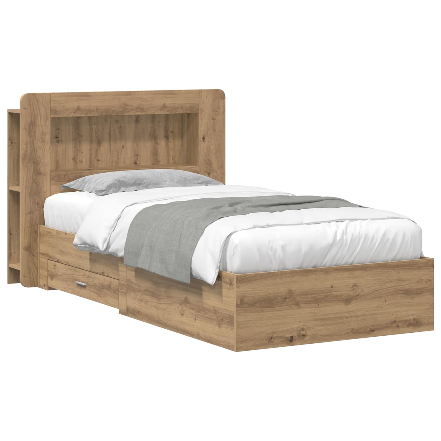 Sengeramme med oppbevaring Artisan eik 80 x 200 cm