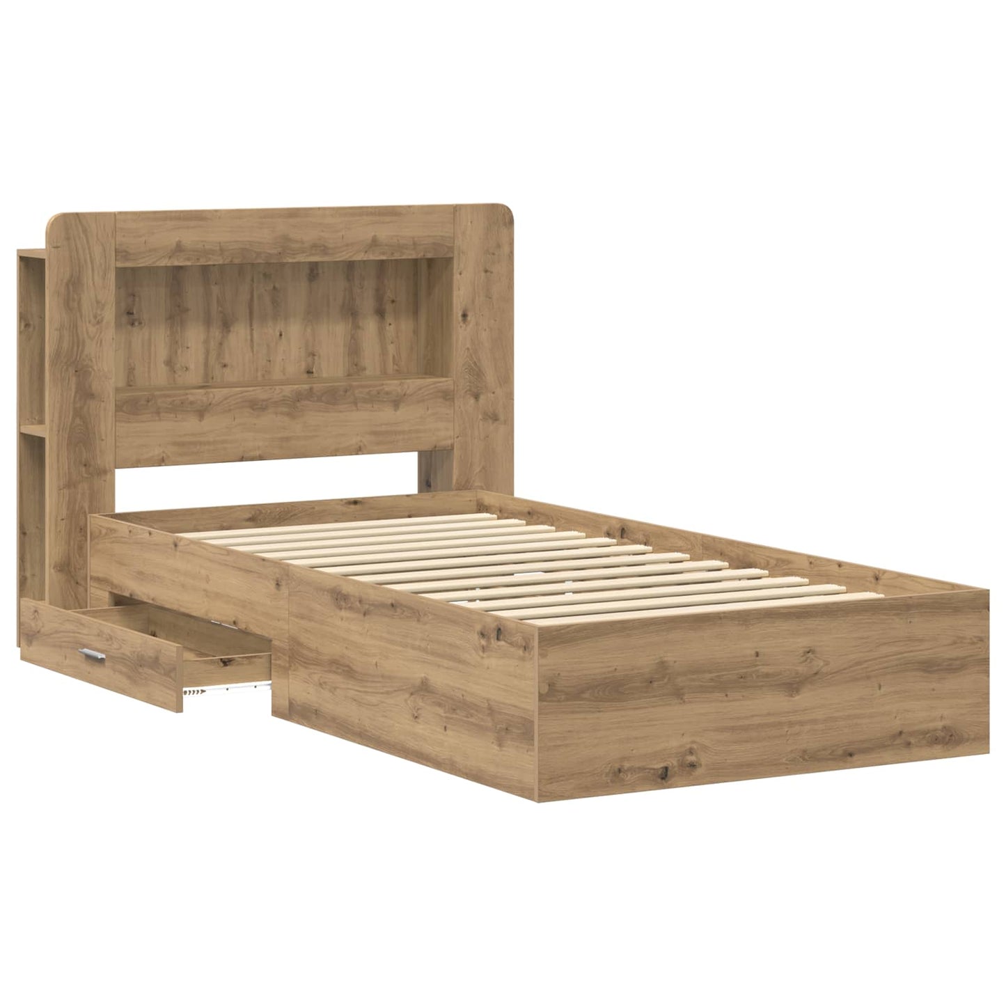 Sengeramme med oppbevaring Artisan eik 80 x 200 cm