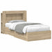 Sengeramme med oppbevaring Sonoma eik 80 x 200 cm