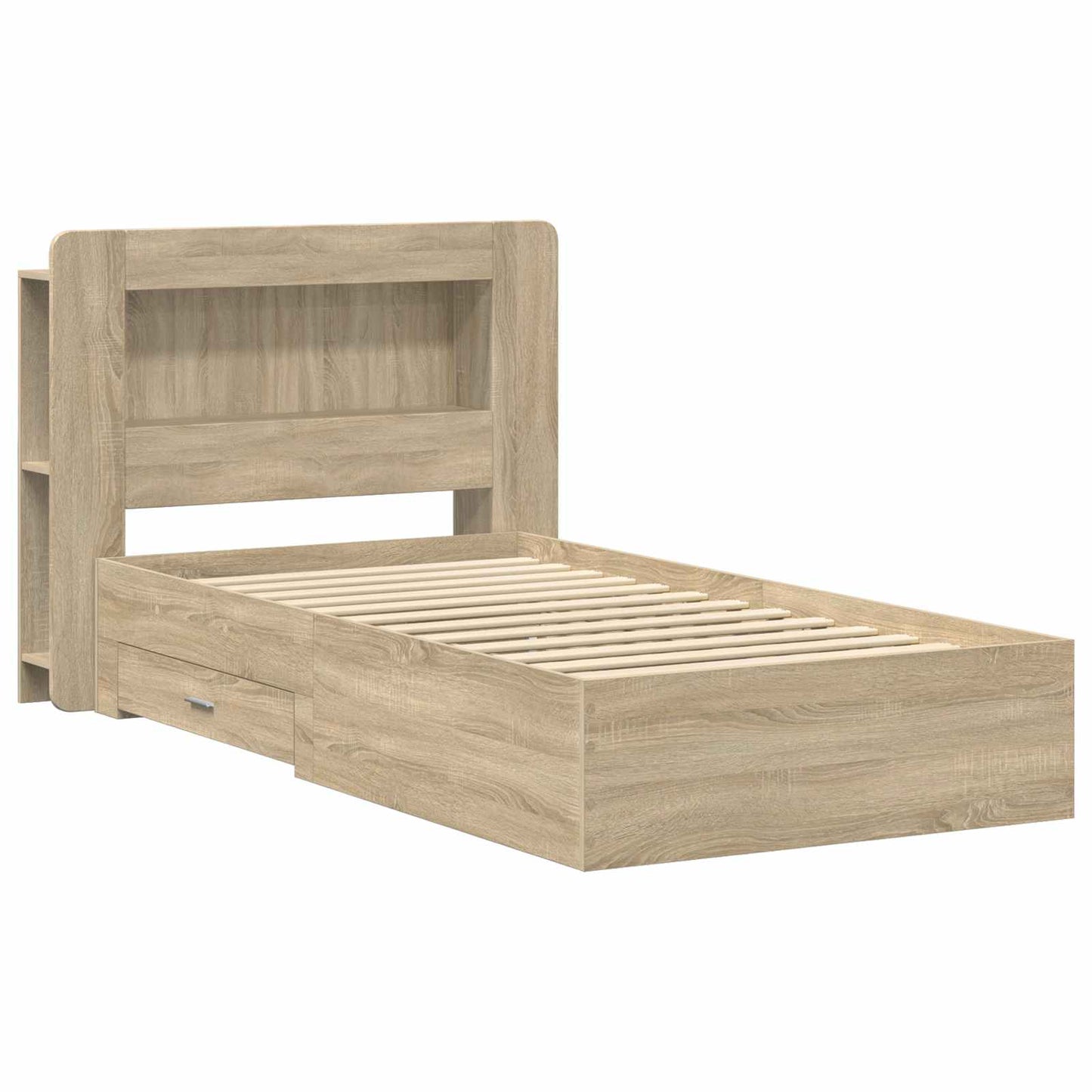 Sengeramme med oppbevaring Sonoma eik 80 x 200 cm