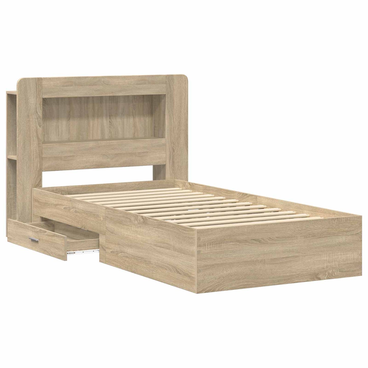 Sengeramme med oppbevaring Sonoma eik 80 x 200 cm