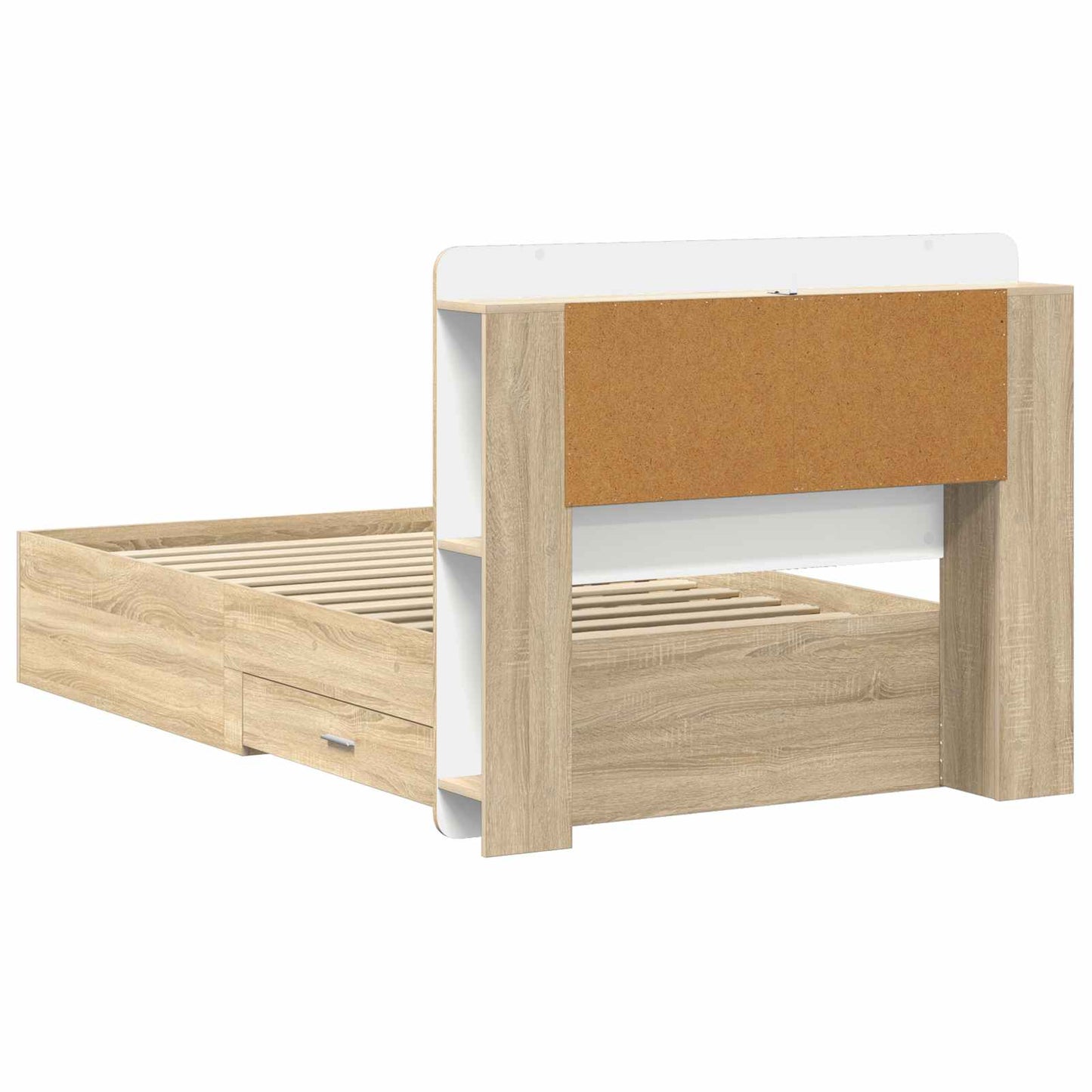 Sengeramme med oppbevaring Sonoma eik 80 x 200 cm