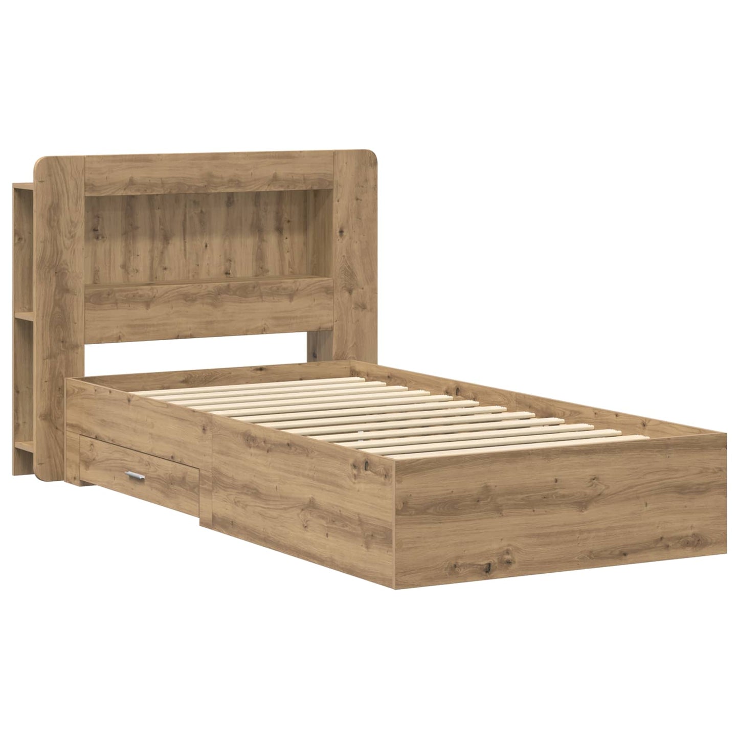 Sengeramme med oppbevaring Artisan eik 100 x 200 cm
