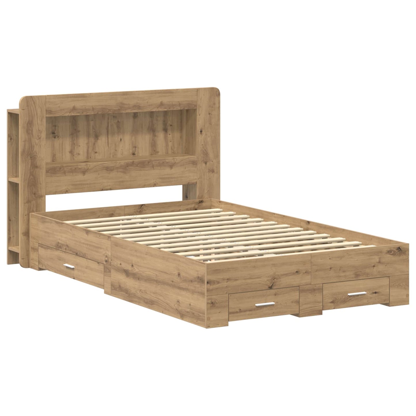 Sengeramme med oppbevaring Artisan eik 120 x 190 cm