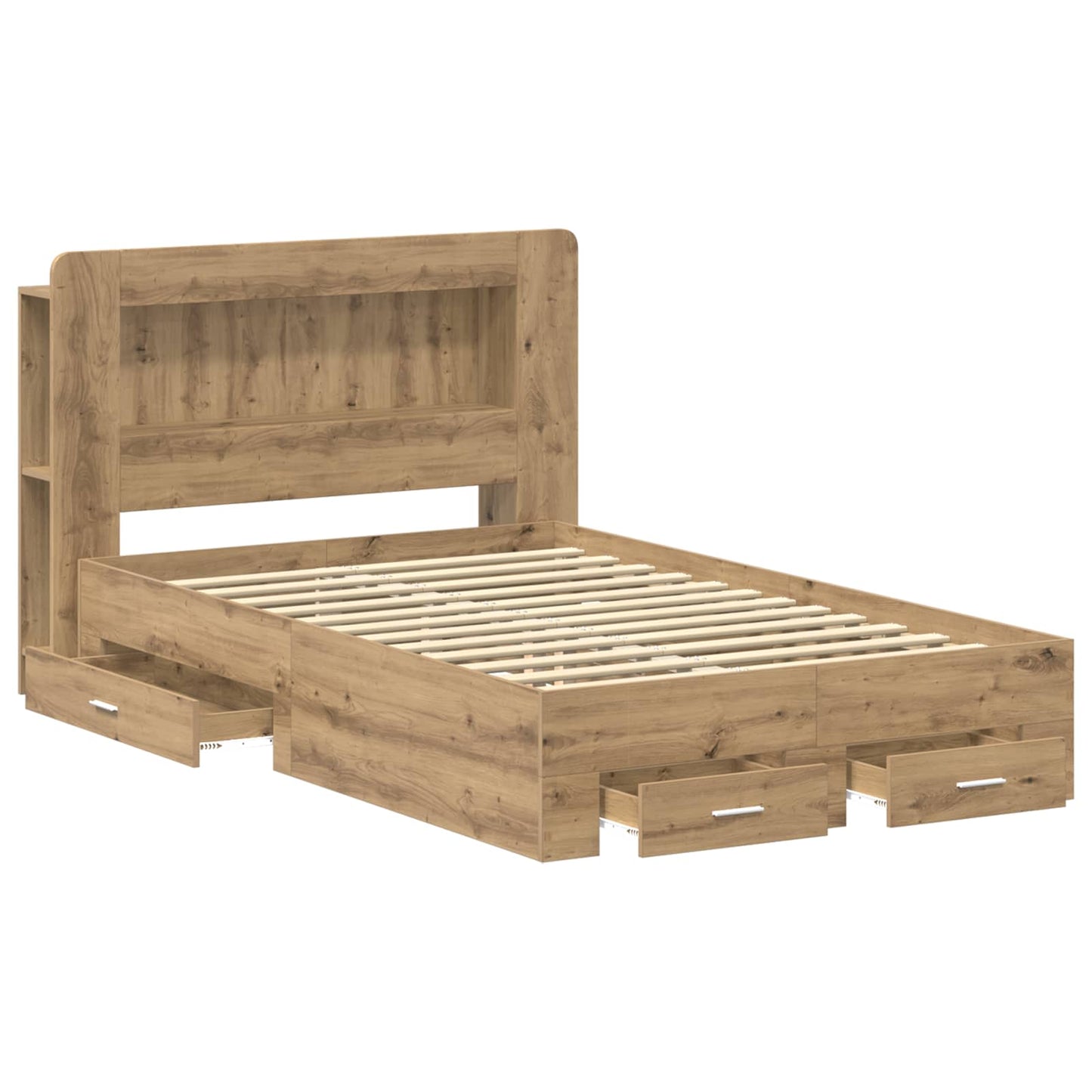 Sengeramme med oppbevaring Artisan eik 120 x 190 cm
