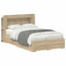 Sengeramme med oppbevaring Sonoma eik 120 x 200 cm