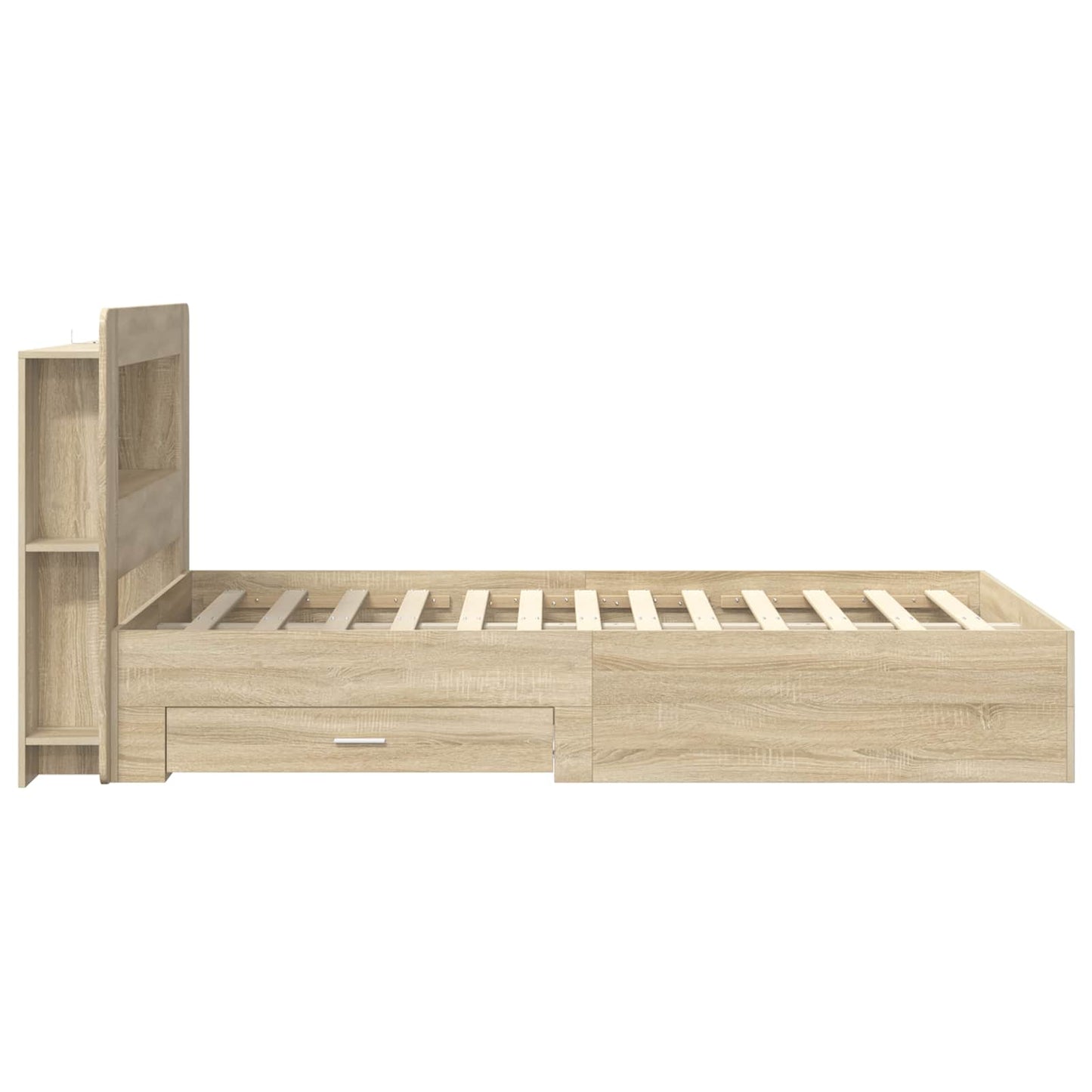 Sengeramme med oppbevaring Sonoma eik 120 x 200 cm