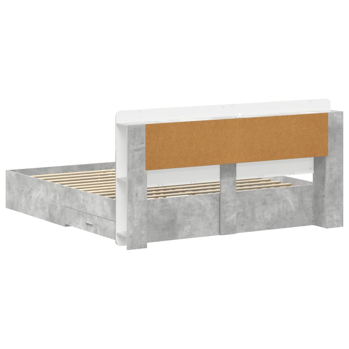 Sengeramme med oppbevaring Betonggrå 200 x 200 cm