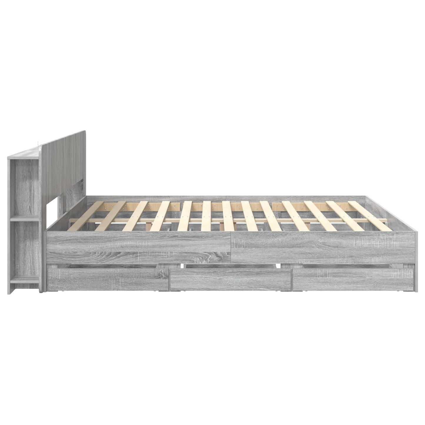 Sengeramme med oppbevaring Grå Sonoma 200 x 200 cm