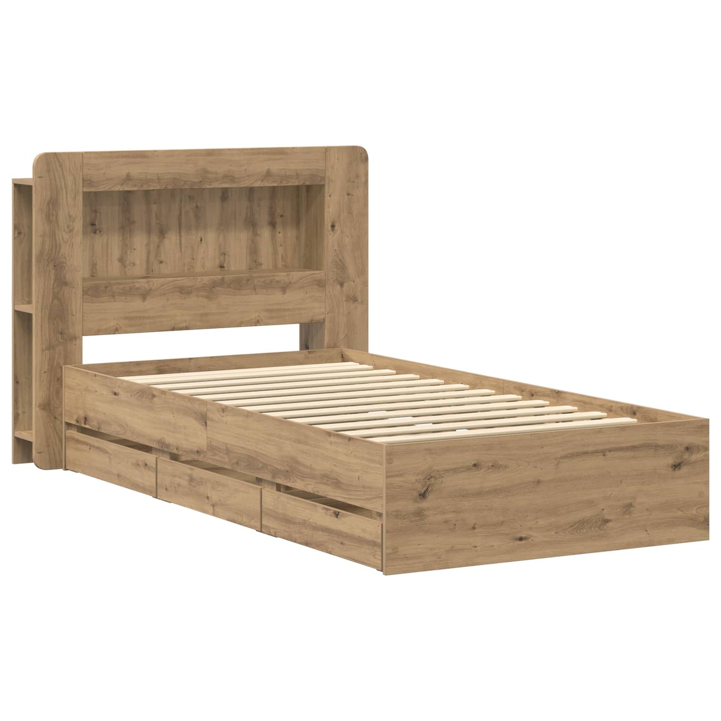 Sengeramme med oppbevaring Artisan eik 80 x 200 cm