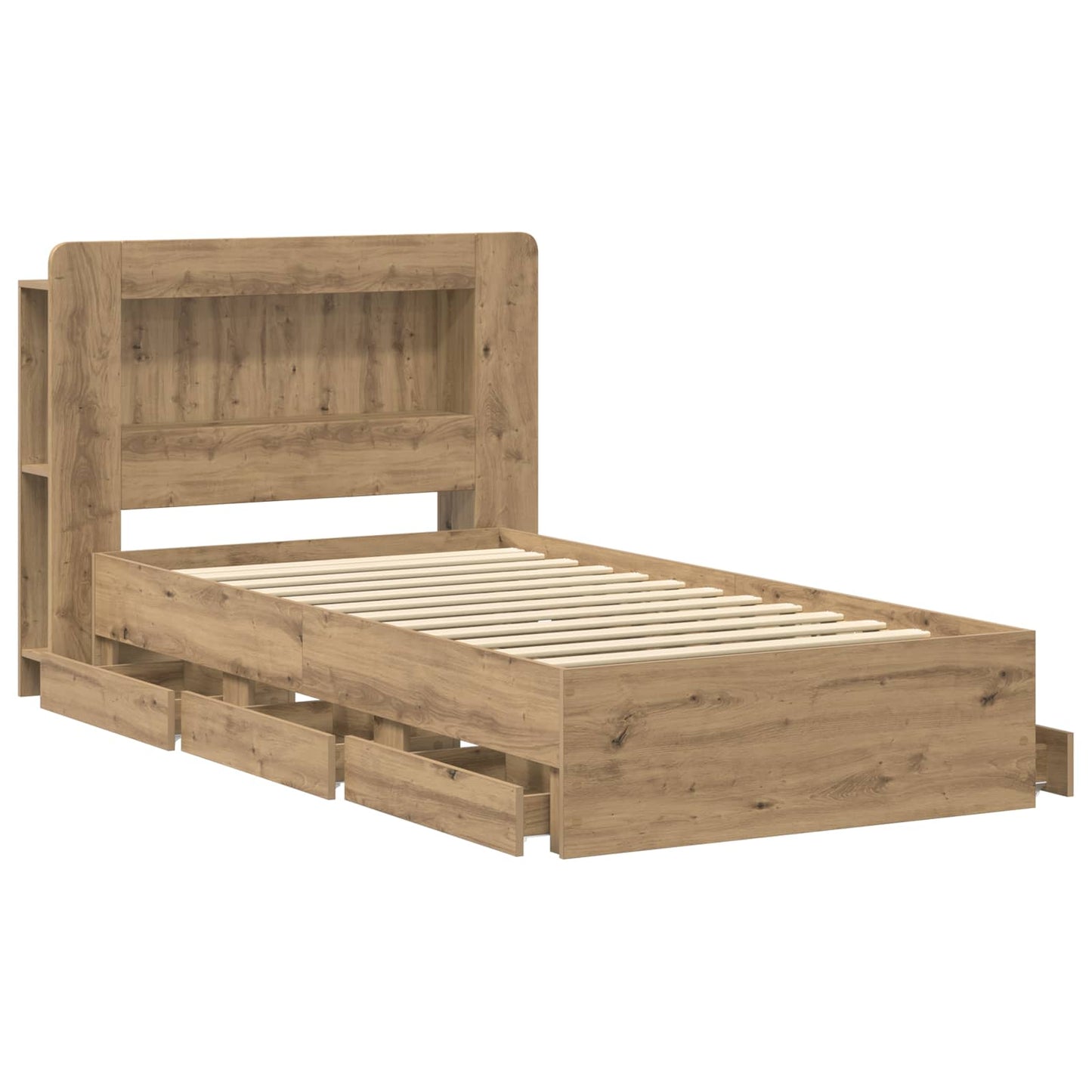 Sengeramme med oppbevaring Artisan eik 80 x 200 cm