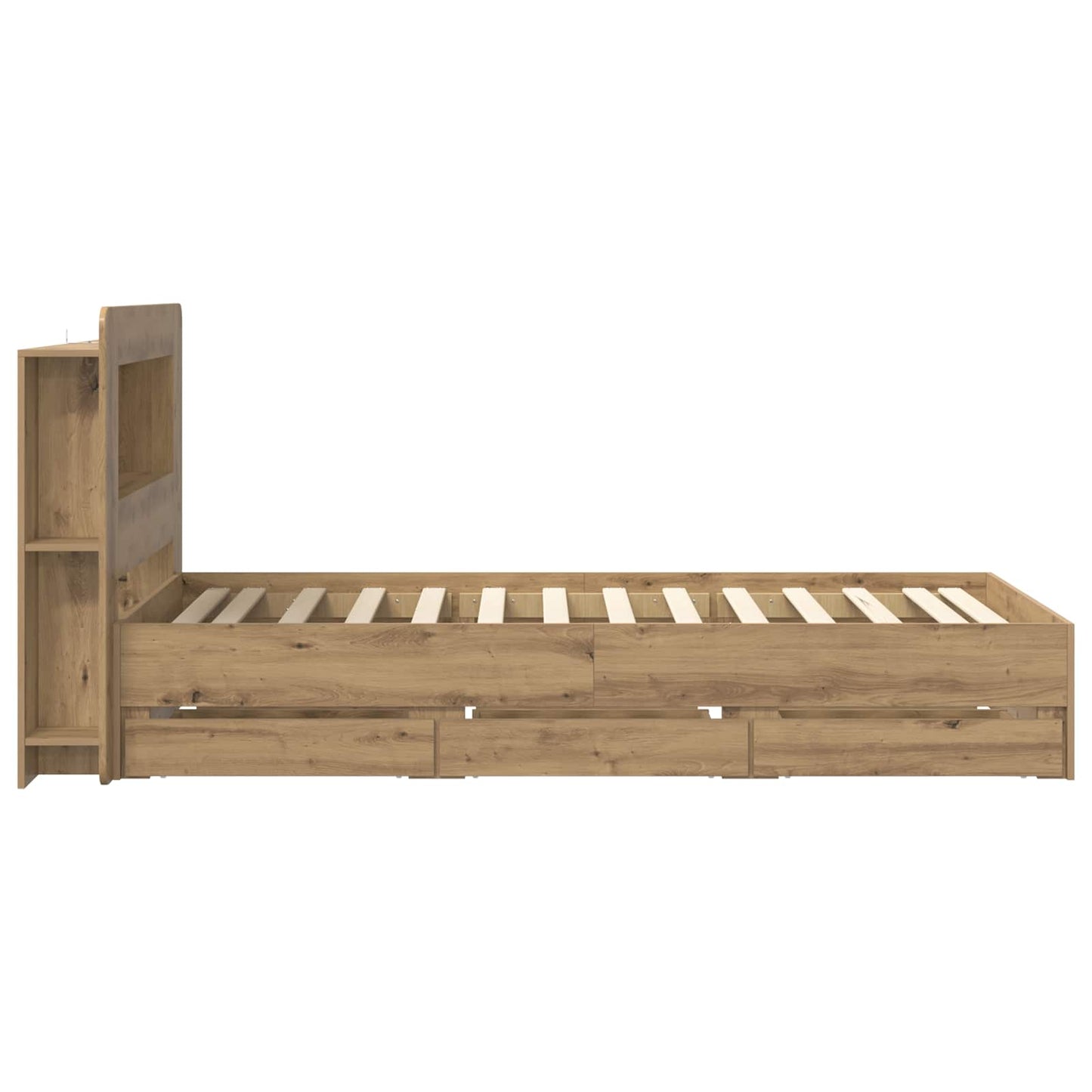Sengeramme med oppbevaring Artisan eik 80 x 200 cm