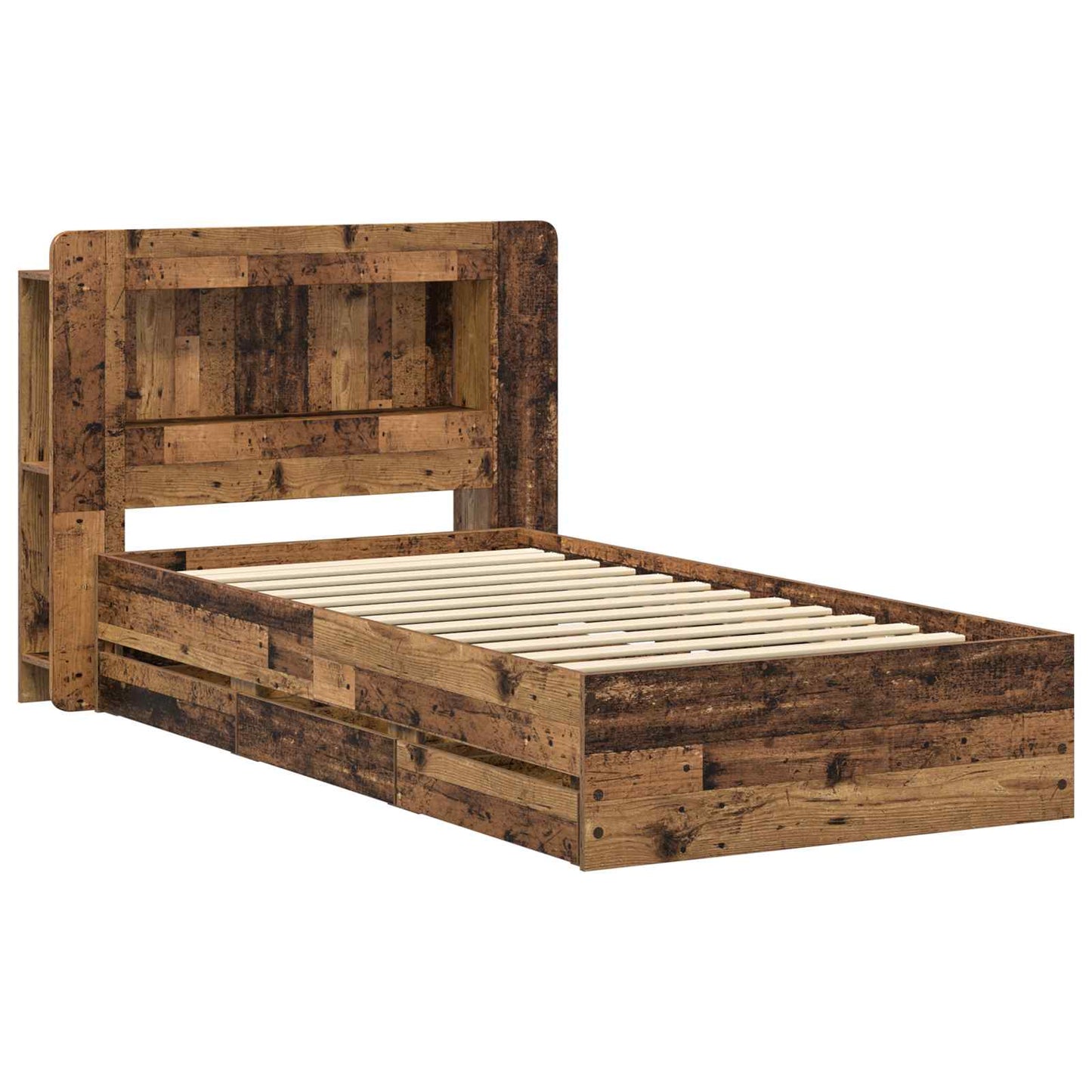 Sengeramme med oppbevaring Gammelt tre 80 x 200 cm