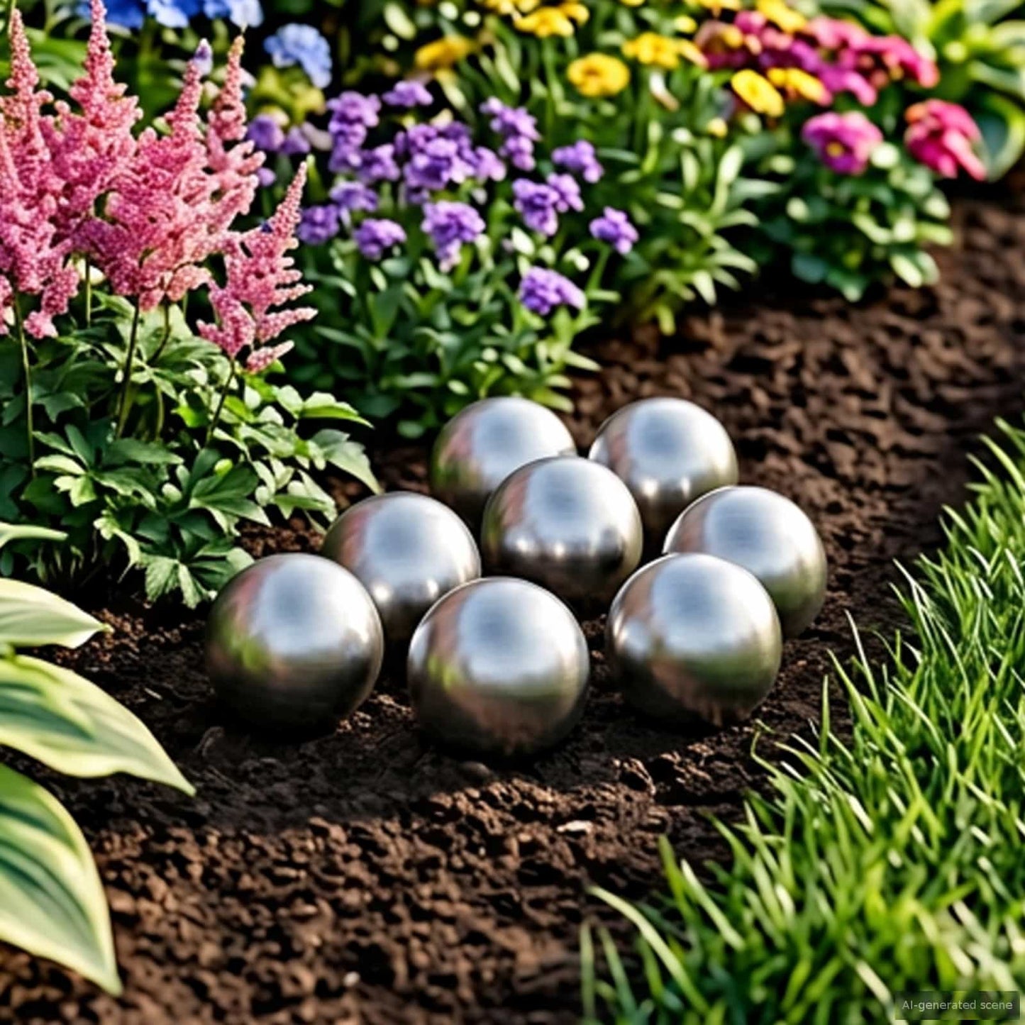 Børstet Ball 8 pcs Ø 5 cm Sølv Rustfritt stål 201