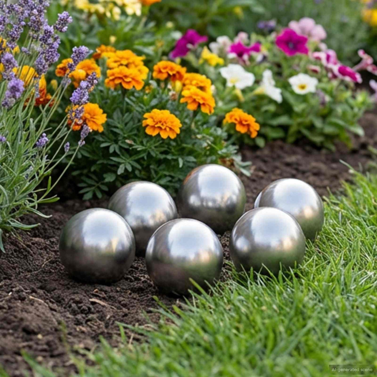 Børstet Ball 6 pcs Ø 7,5 cm Sølv Rustfritt stål 201