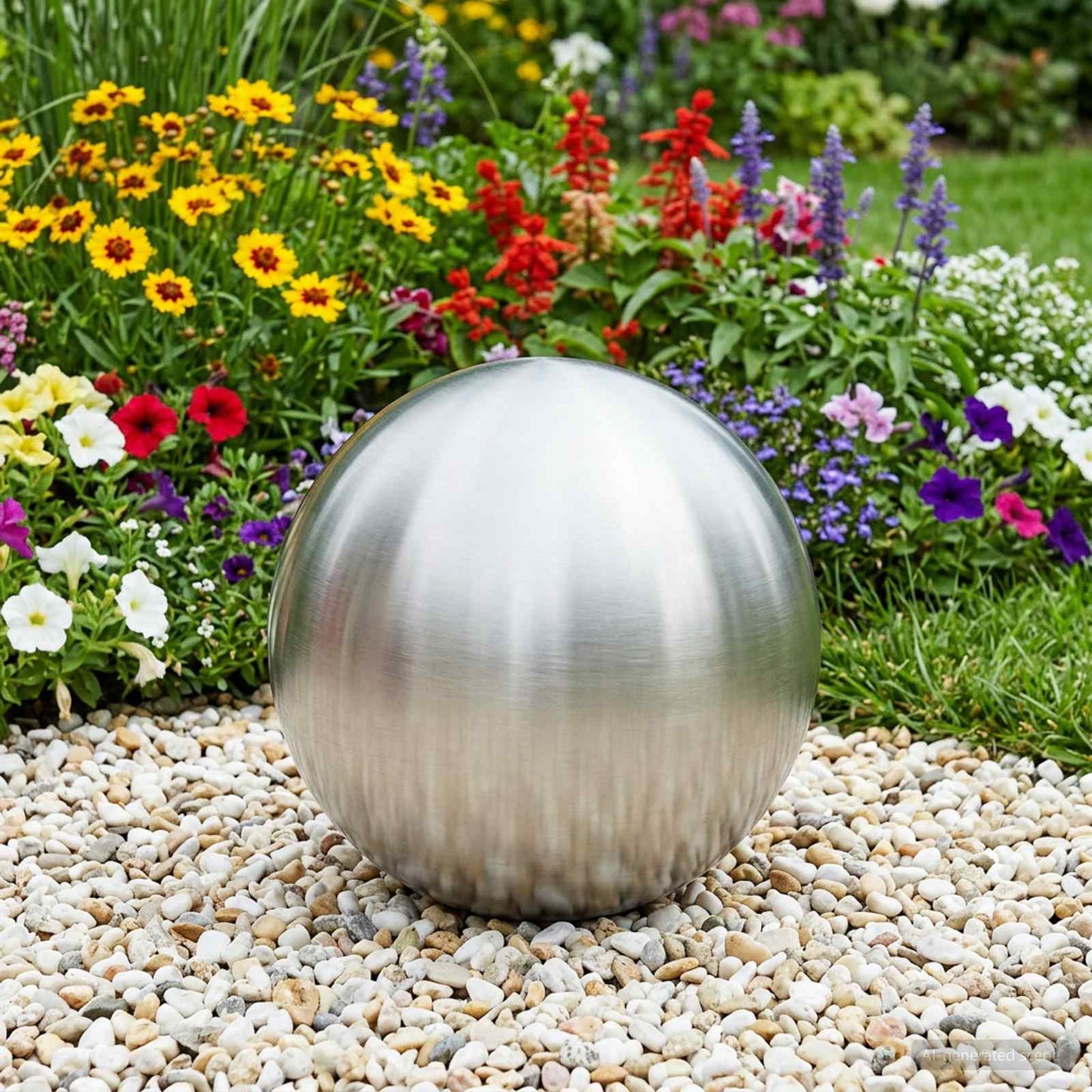 Børstet Ball Ø 30 cm Sølv Rustfritt stål 201