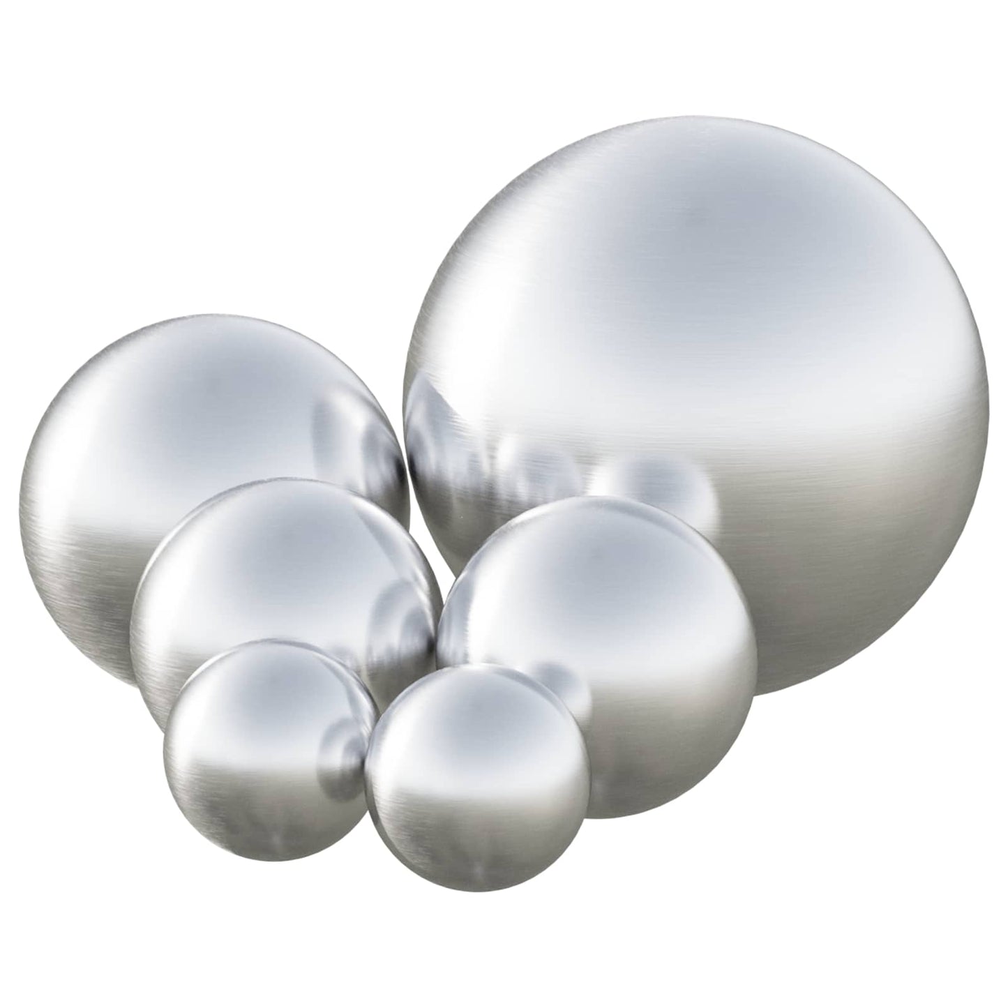 Børstet Ball 6 pcs Ø 15 cm Sølv Rustfritt stål 201