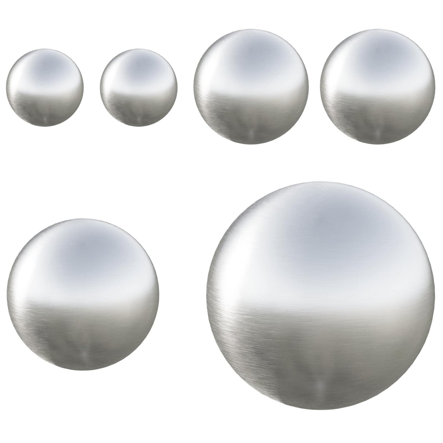Børstet Ball 6 pcs Ø 15 cm Sølv Rustfritt stål 201