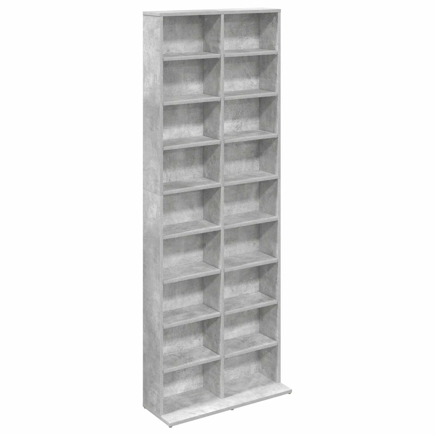 CD skap Betonggrå 65 x 23,5 x 175 cm Konstruert tre