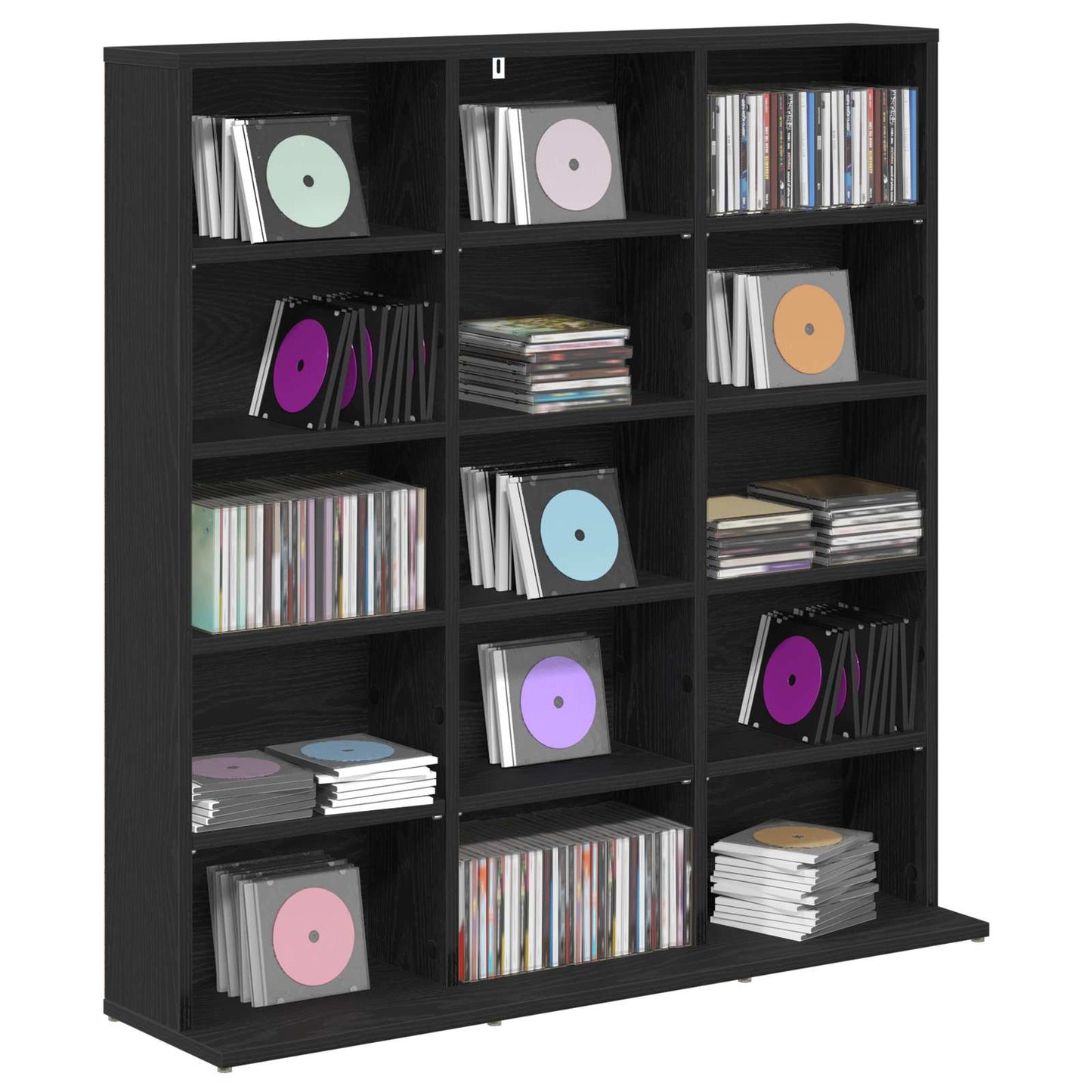 CD skap Svart eik 96 x 23,5 x 97,5 cm Konstruert tre