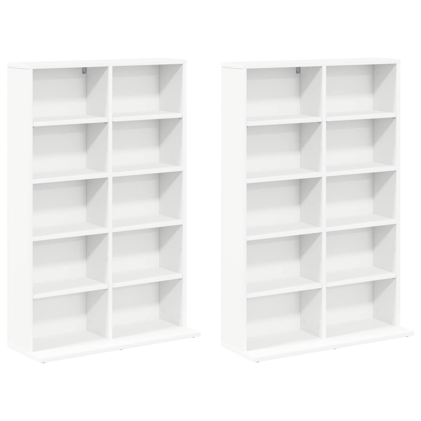CD skap 2 stk. Hvit 65 x 23,5 x 97,5 cm Konstruert tre