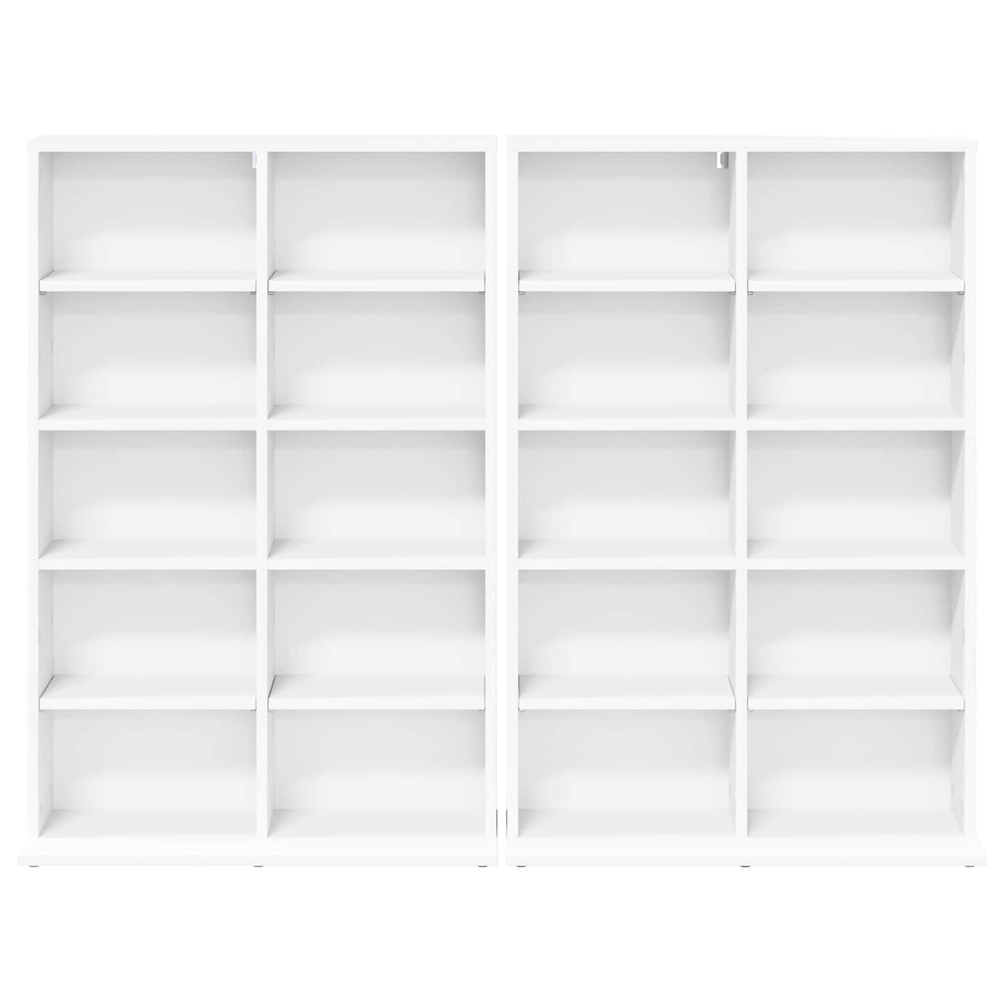 CD skap 2 stk. Hvit 65 x 23,5 x 97,5 cm Konstruert tre