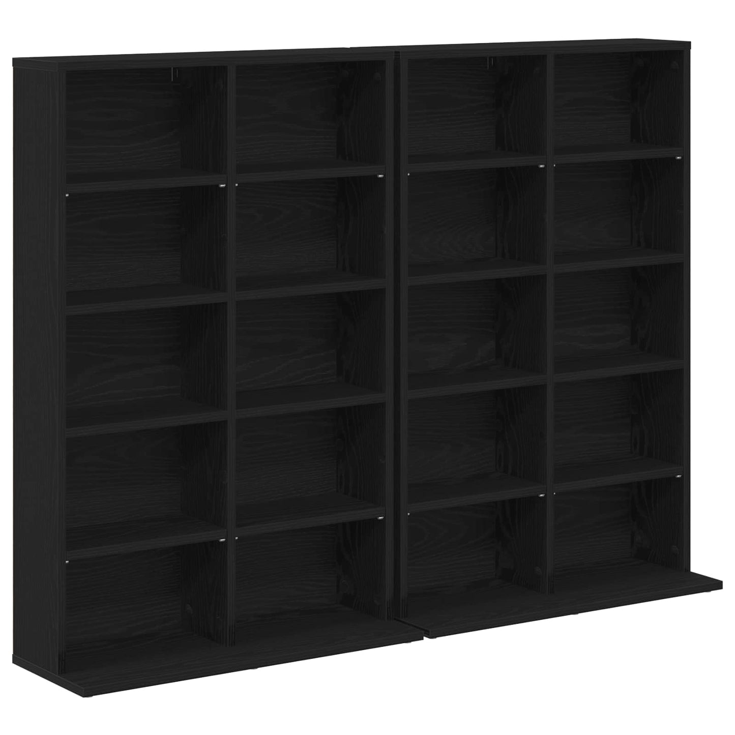 CD skap 2 stk. Svart eik 65 x 23,5 x 97,5 cm Konstruert tre