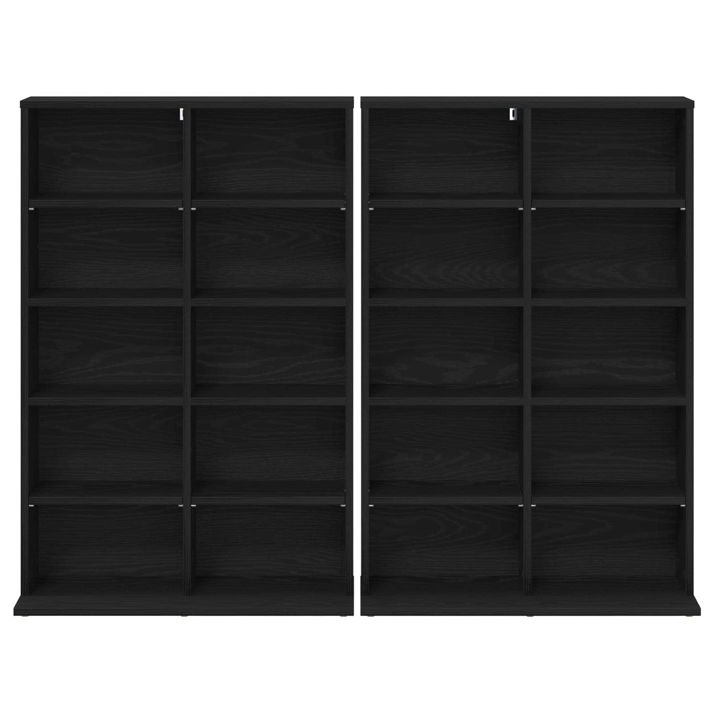 CD skap 2 stk. Svart eik 65 x 23,5 x 97,5 cm Konstruert tre