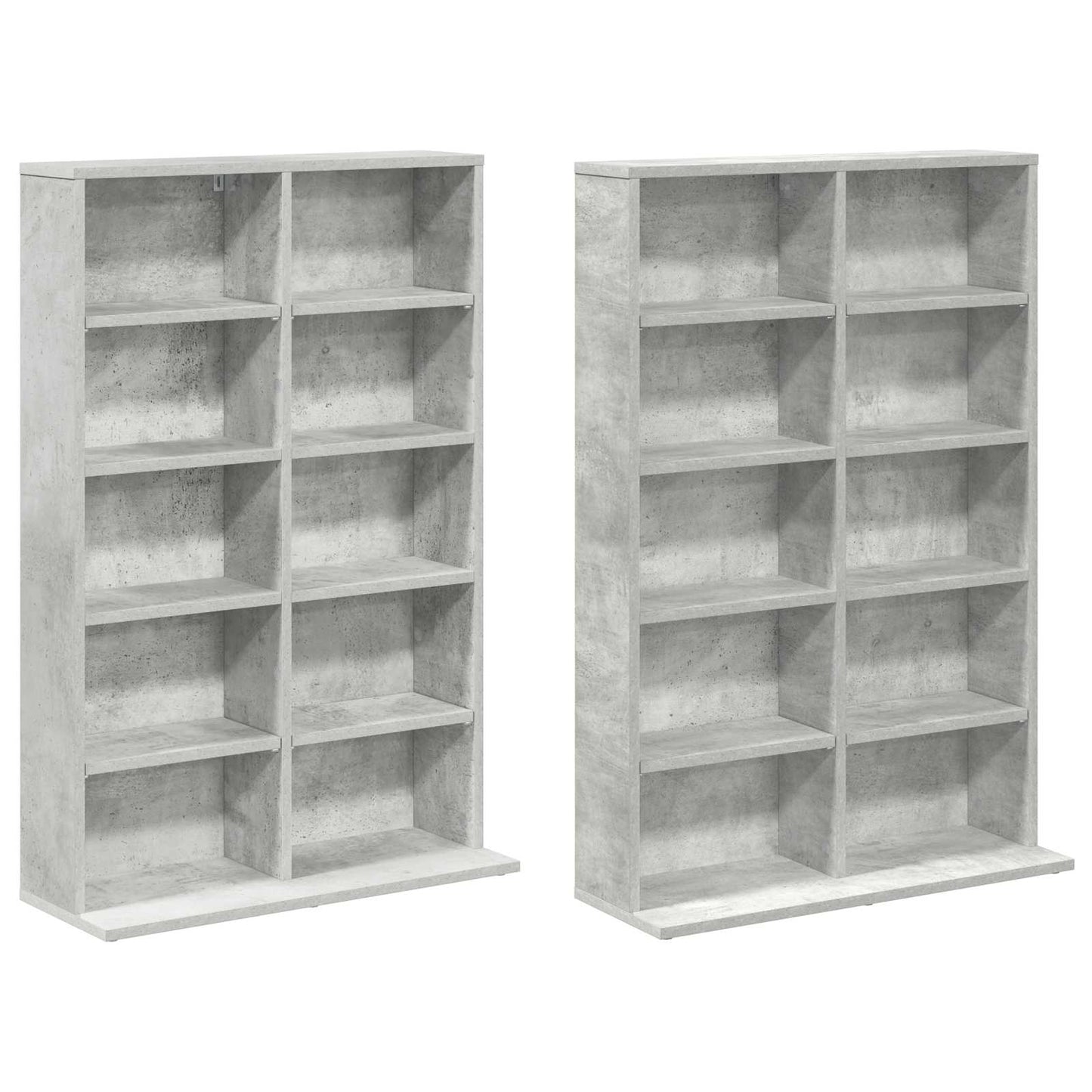 CD skap 2 stk. Betonggrå 65 x 23,5 x 97,5 cm Konstruert tre