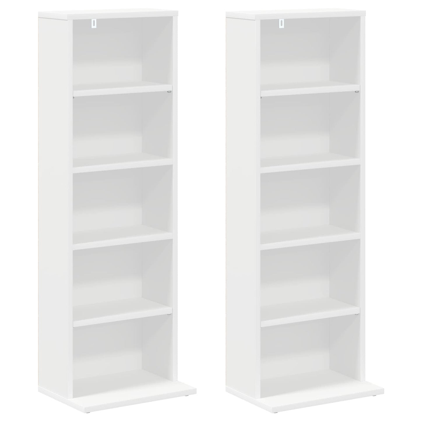 CD skap 2 stk. Hvit 33 x 23,5 x 97,5 cm Konstruert tre