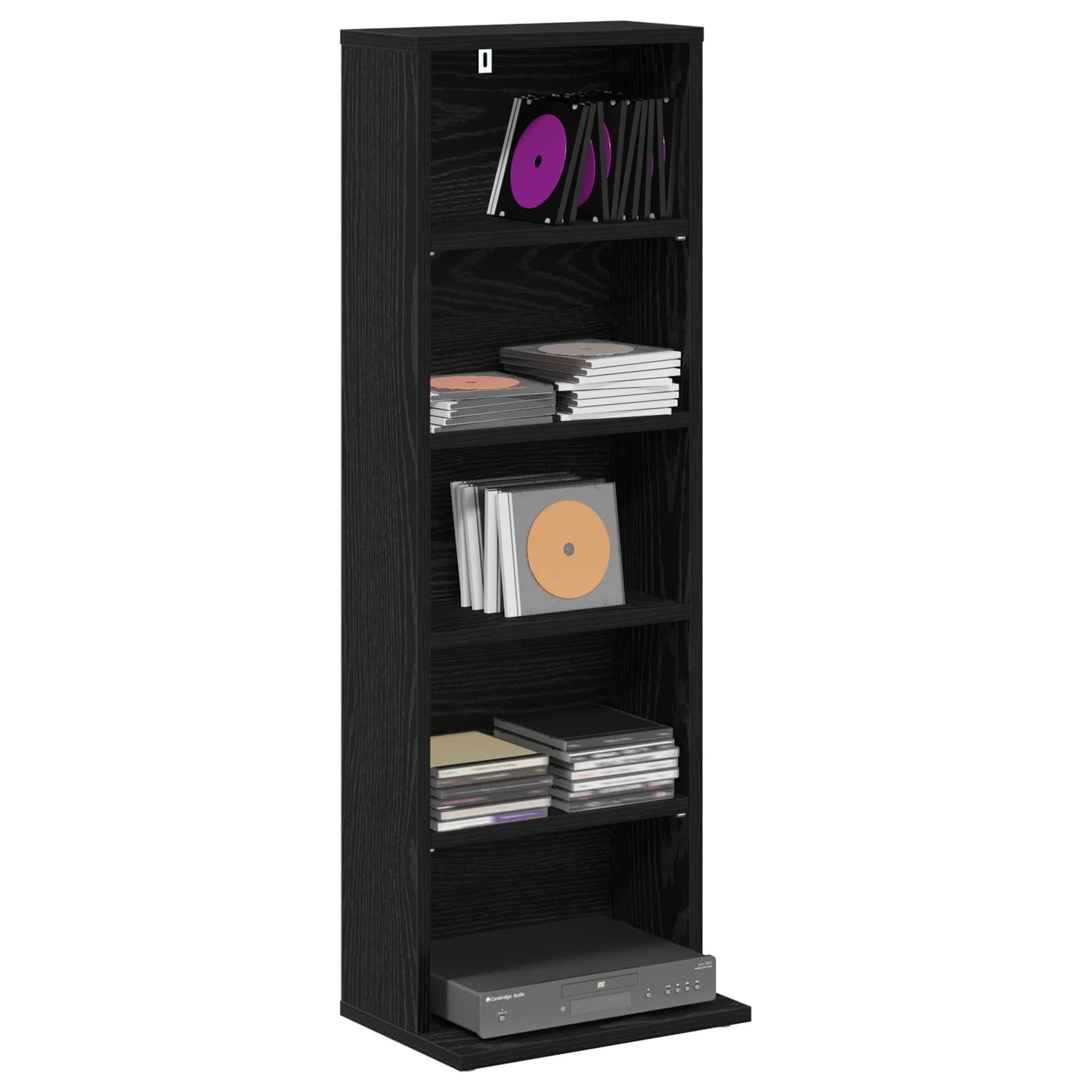 CD skap Svart eik 33 x 23,5 x 97,5 cm Konstruert tre