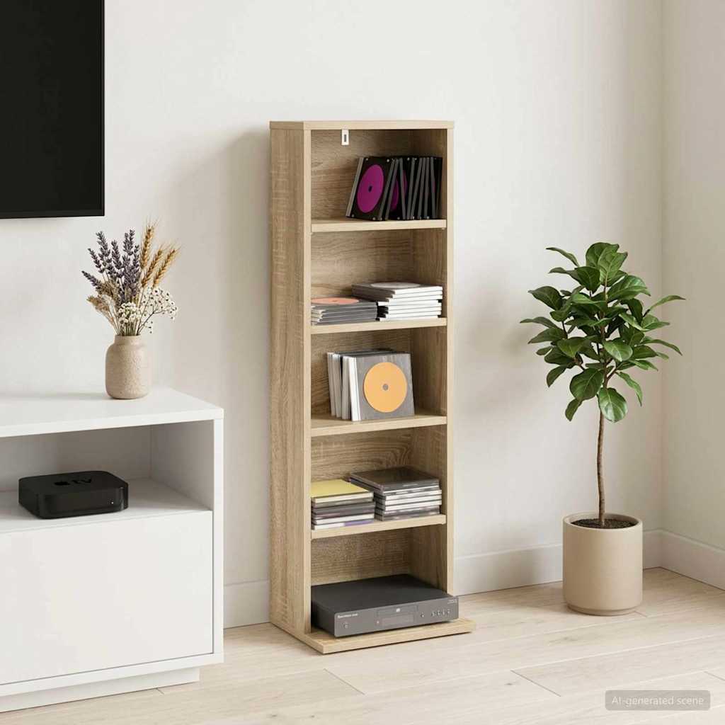 CD skap Sonoma eik 33 x 23,5 x 97,5 cm Konstruert tre