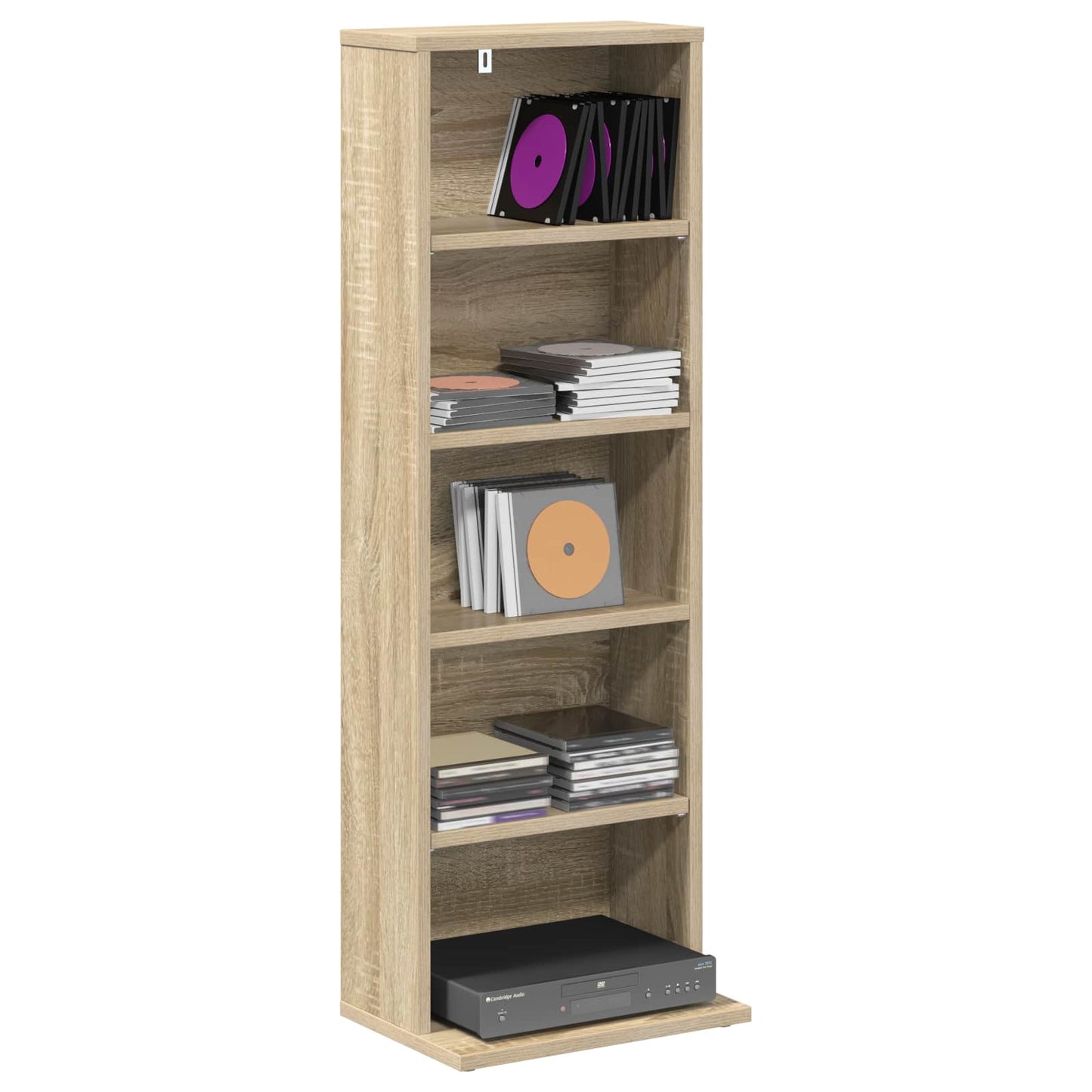 CD skap Sonoma eik 33 x 23,5 x 97,5 cm Konstruert tre