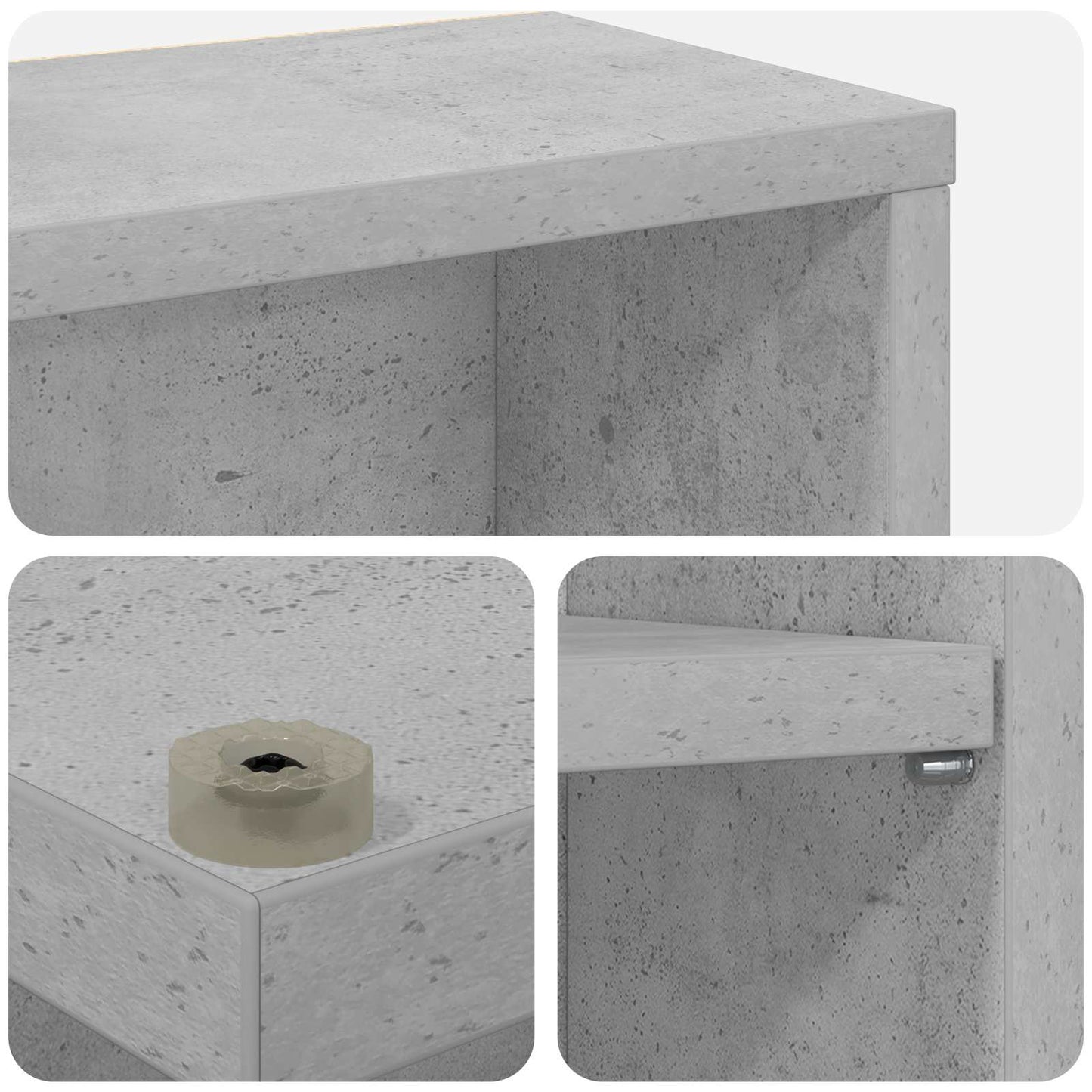 CD skap Betonggrå 33 x 23,5 x 97,5 cm Konstruert tre